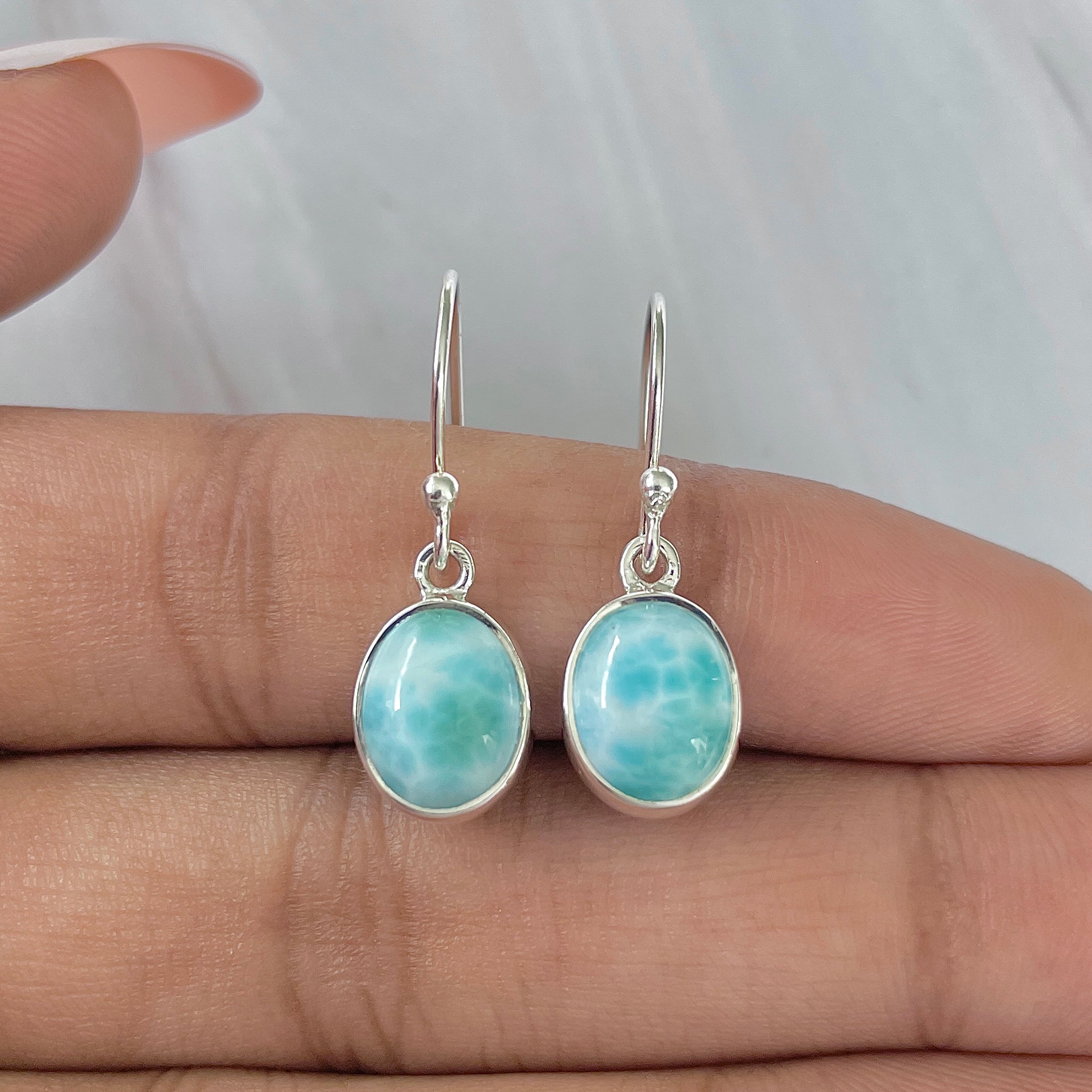 Larimar Earring-(LAR-E-1458.)