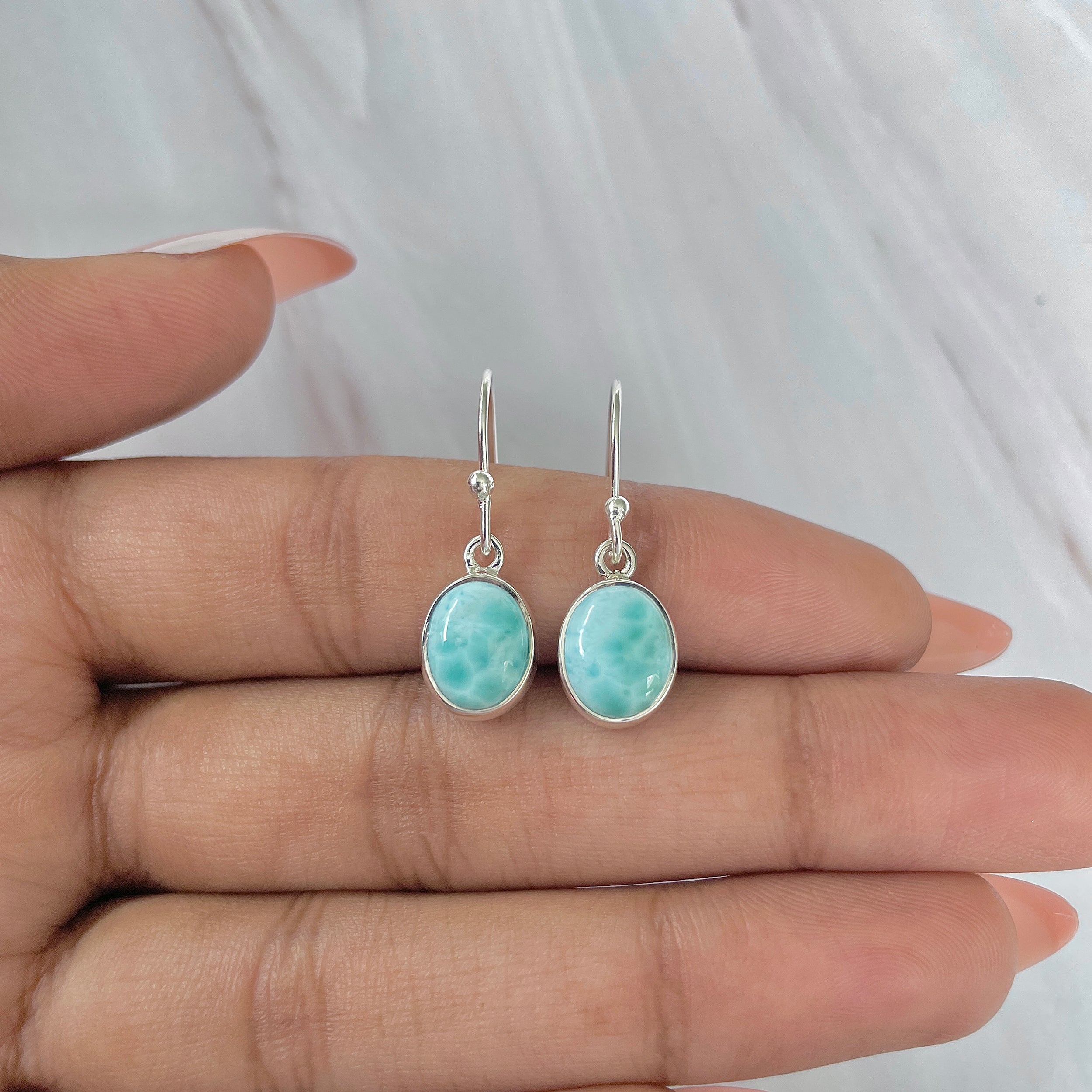 Larimar Earring-(LAR-E-1459.)