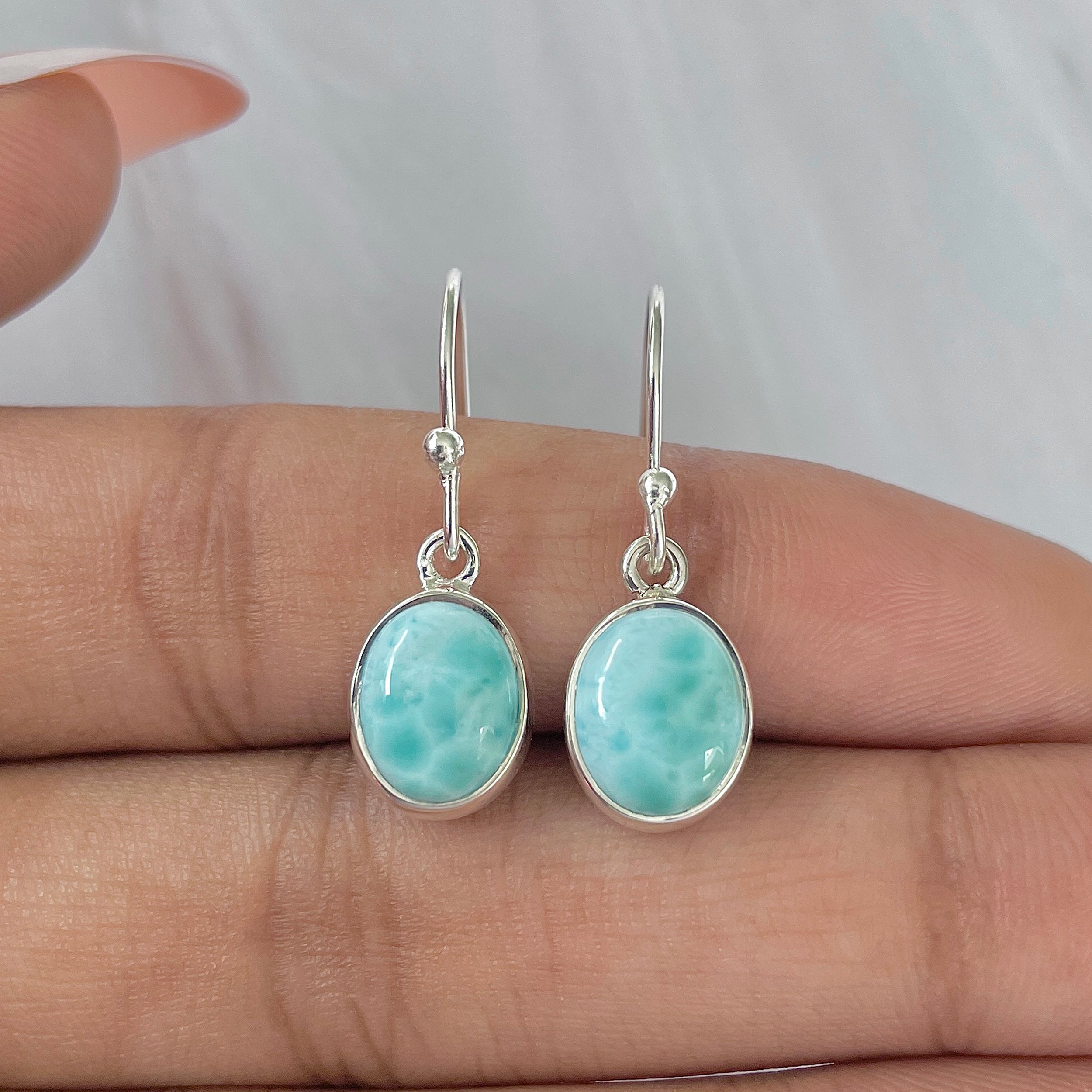 Larimar Earring-(LAR-E-1459.)