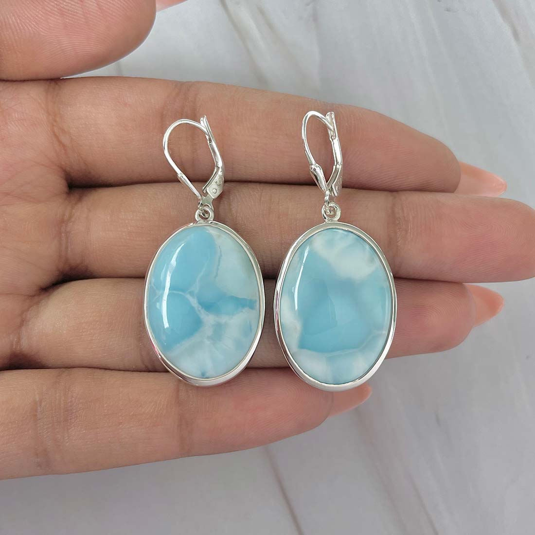 Larimar Earring-(LAR-E-146.)