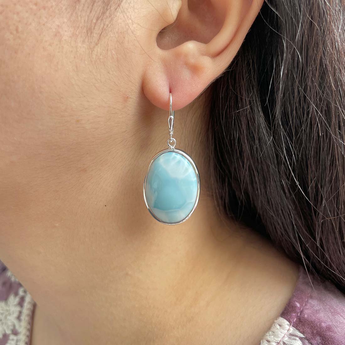 Larimar Earring-(LAR-E-146.)