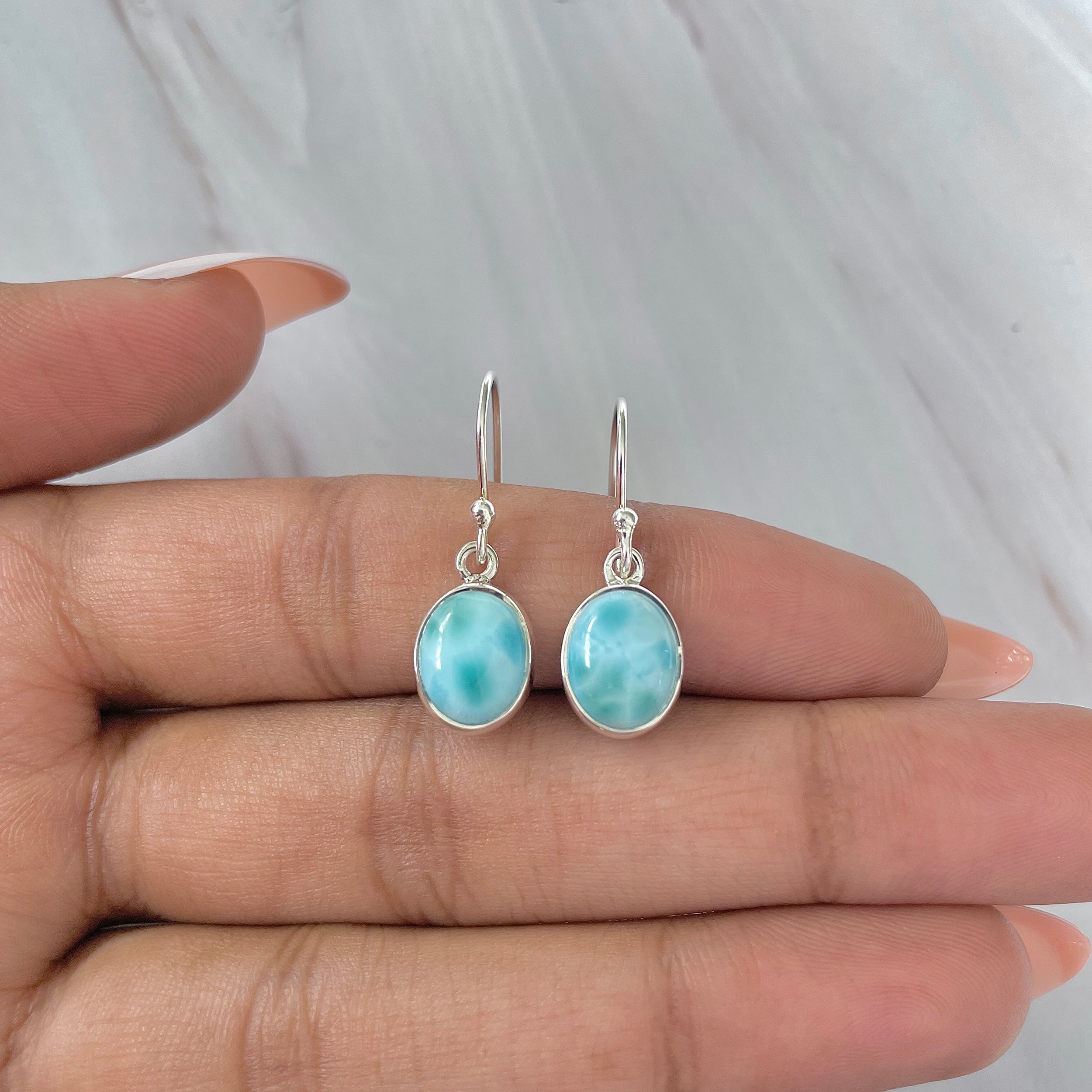 Larimar Earring-(LAR-E-1460.)