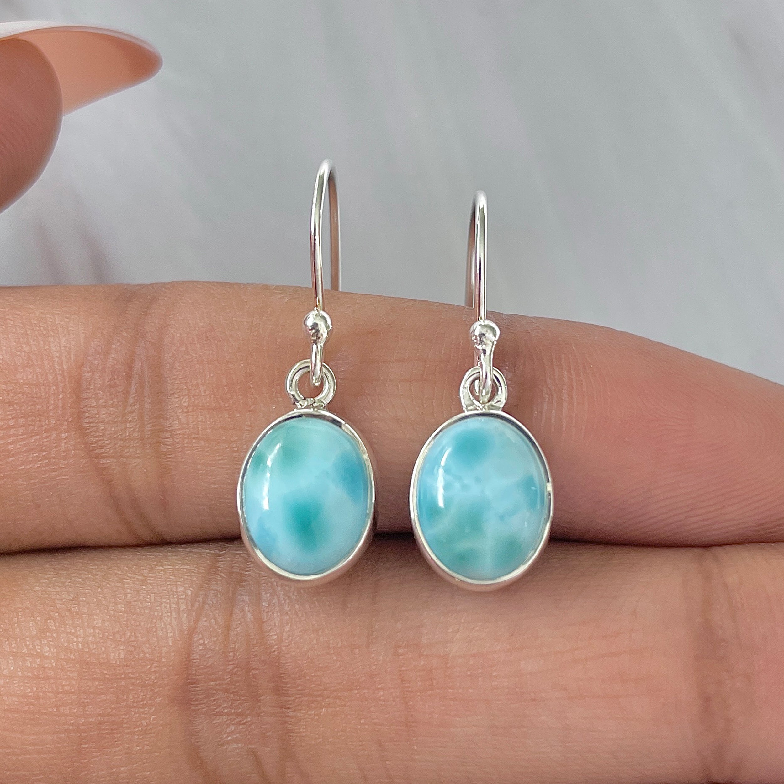 Larimar Earring-(LAR-E-1460.)