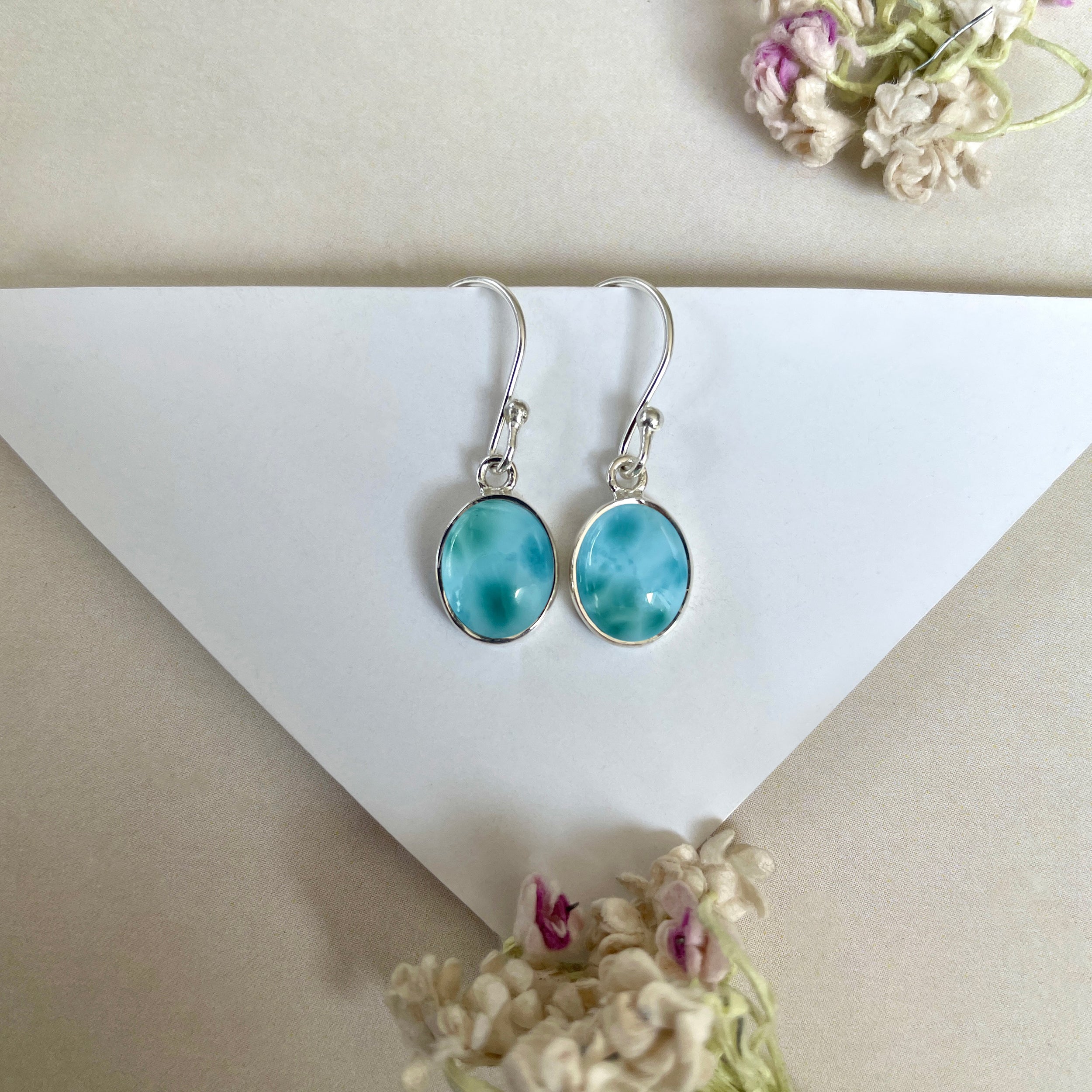 Larimar Earring-(LAR-E-1460.)