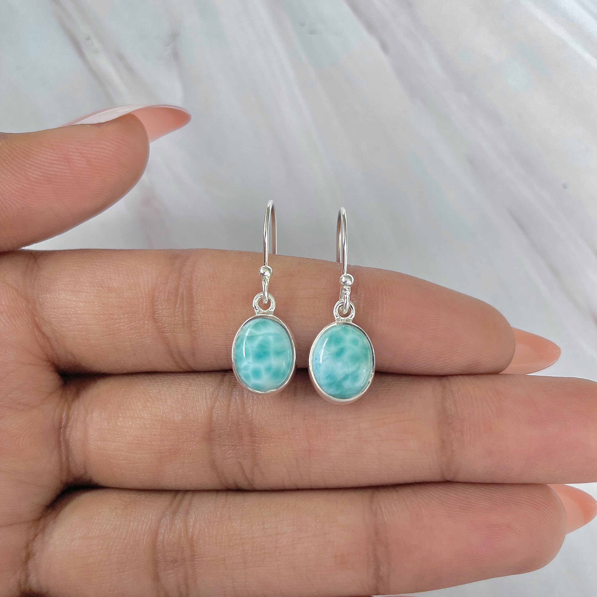 Larimar Earring-(LAR-E-1461.)