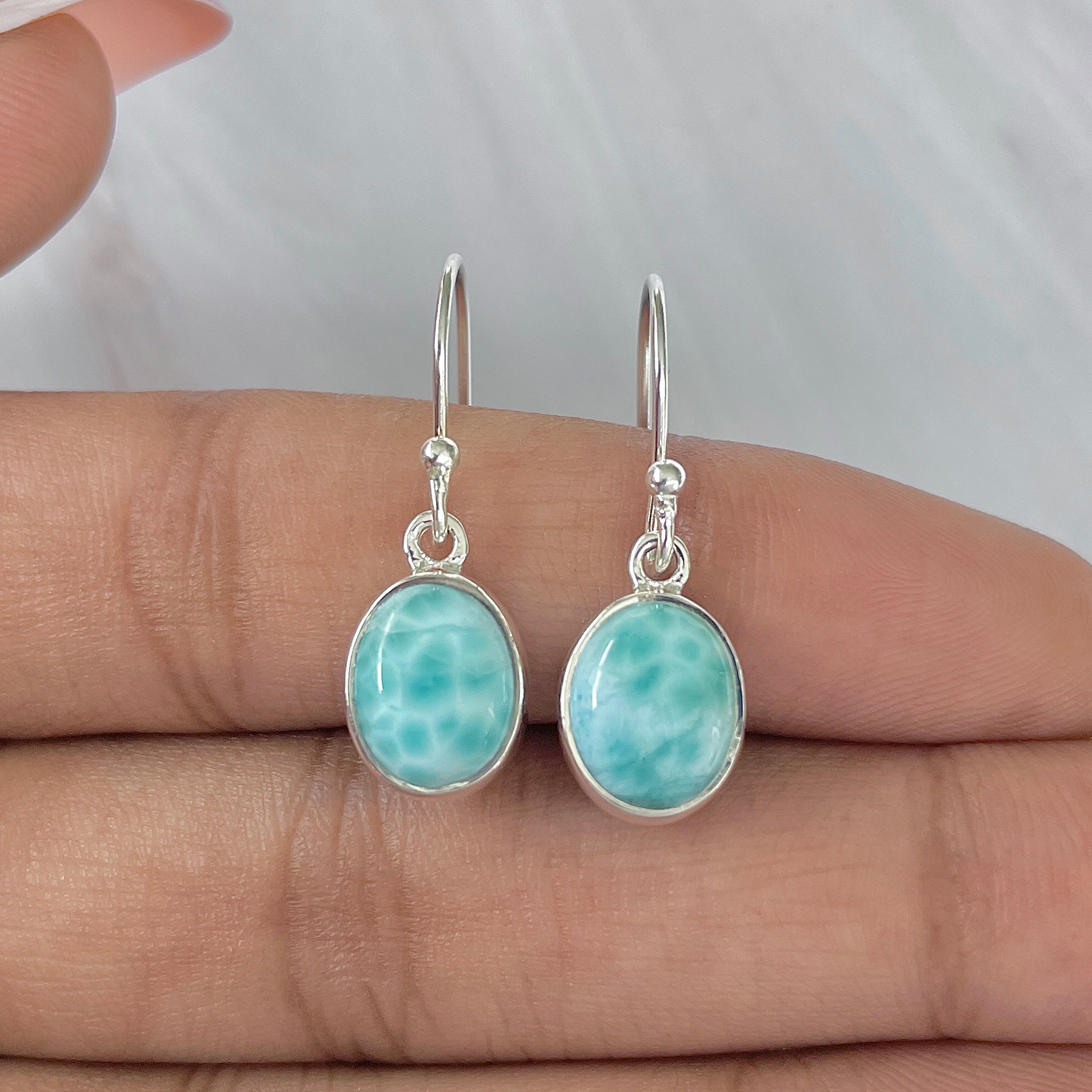 Larimar Earring-(LAR-E-1461.)