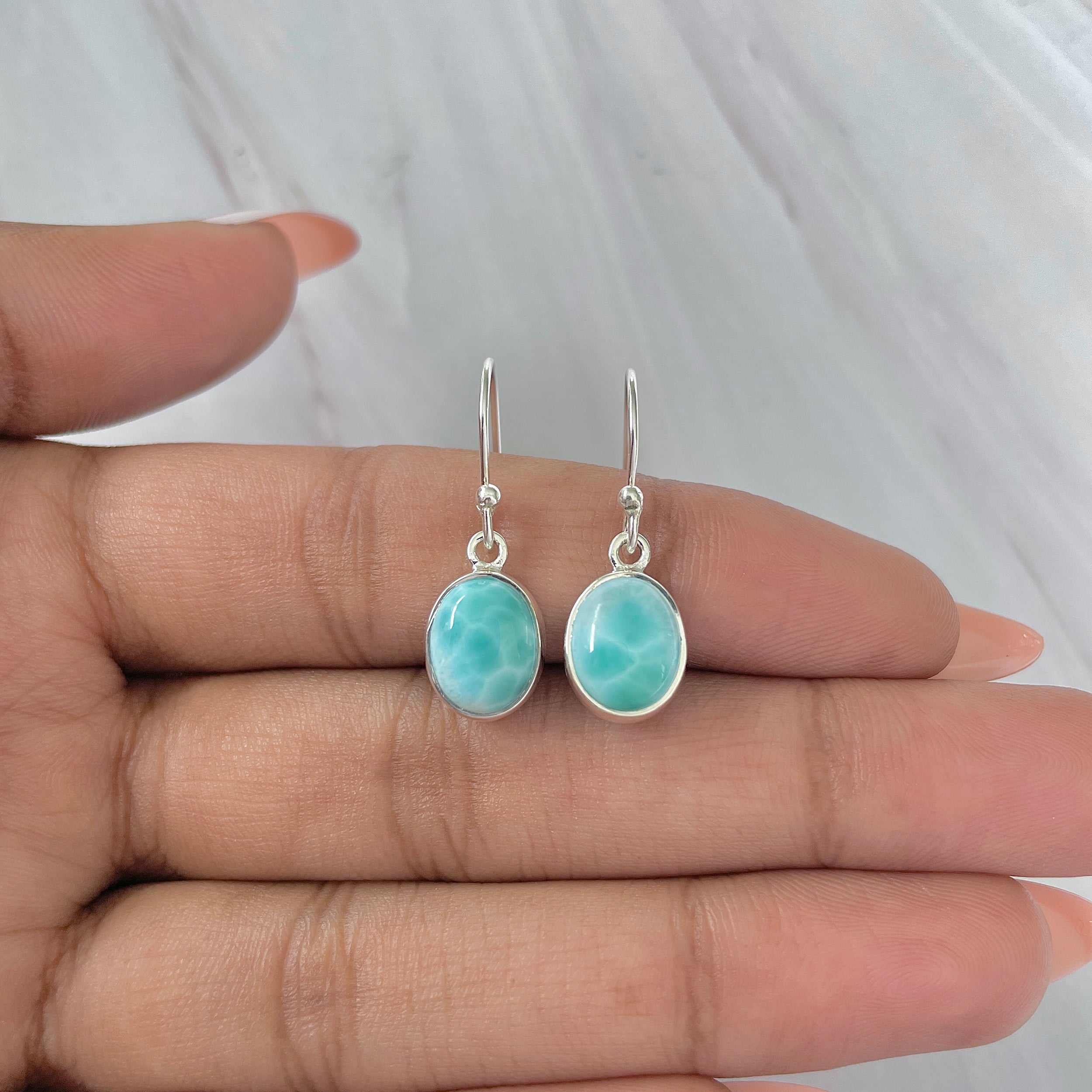 Larimar Earring-(LAR-E-1464.)
