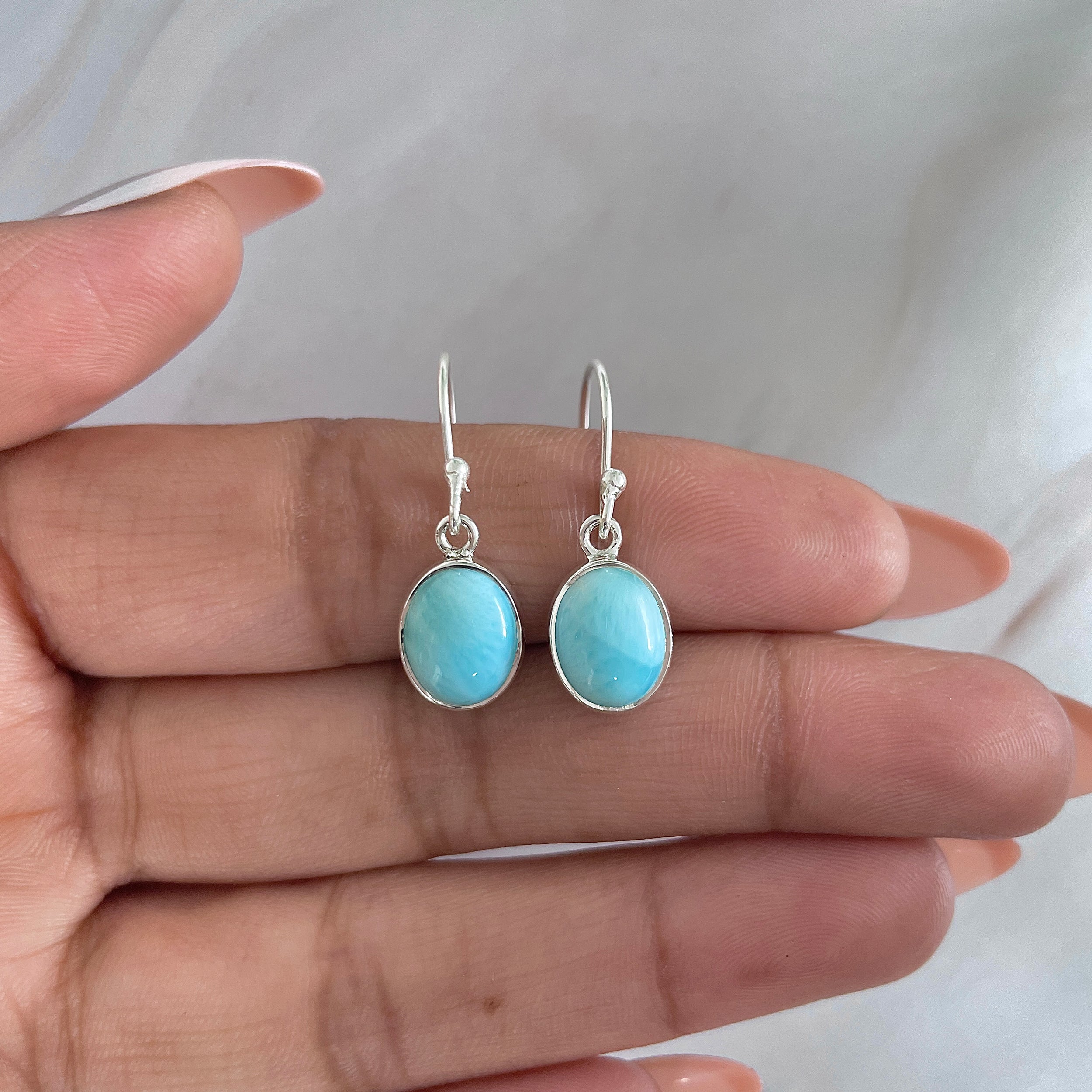 Larimar Earring-(LAR-E-1468.)