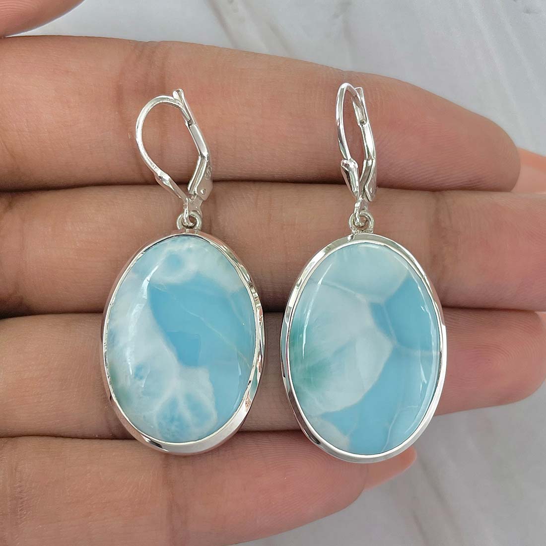 Larimar Earring-(LAR-E-147.)