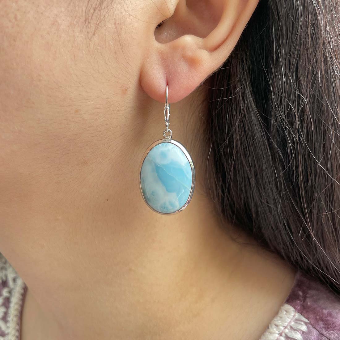 Larimar Earring-(LAR-E-147.)