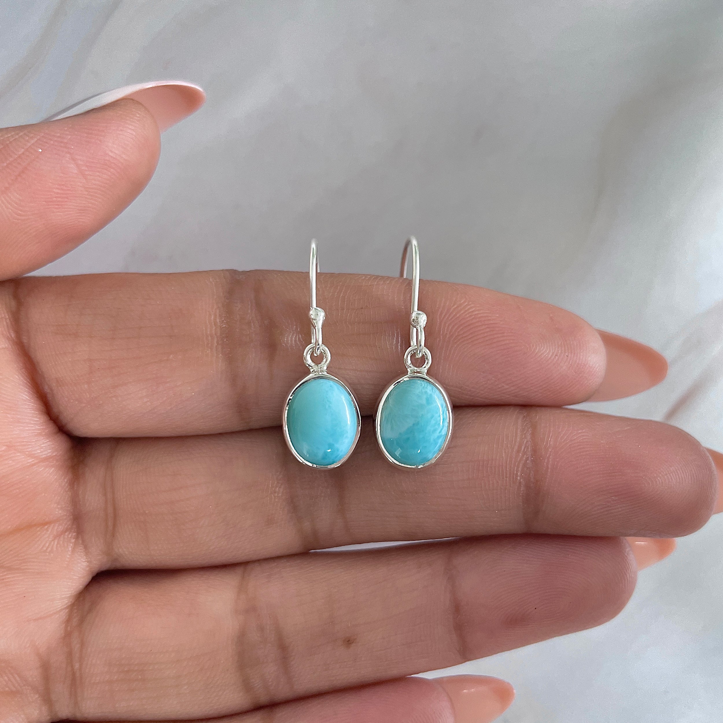 Larimar Earring-(LAR-E-1473.)