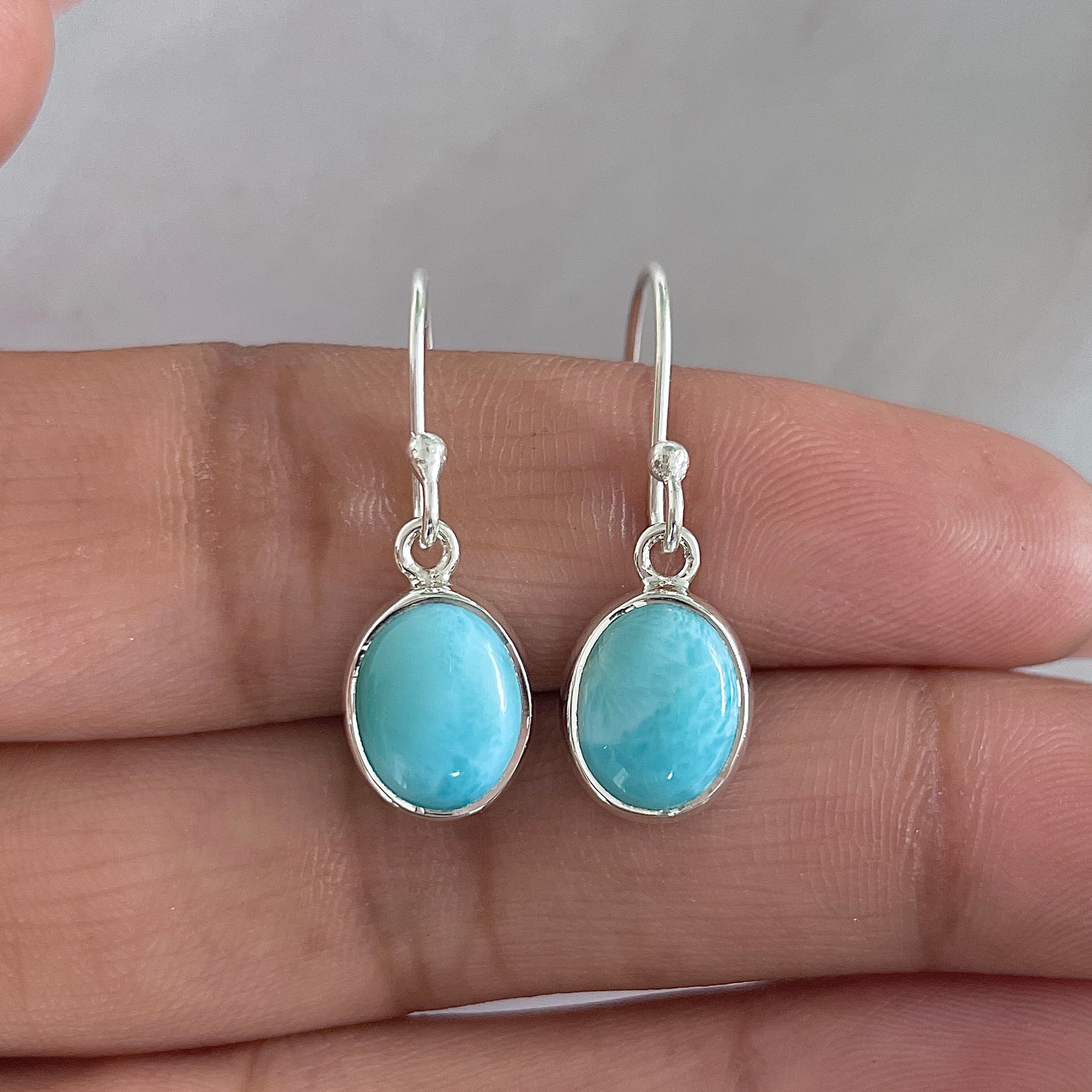 Larimar Earring-(LAR-E-1473.)