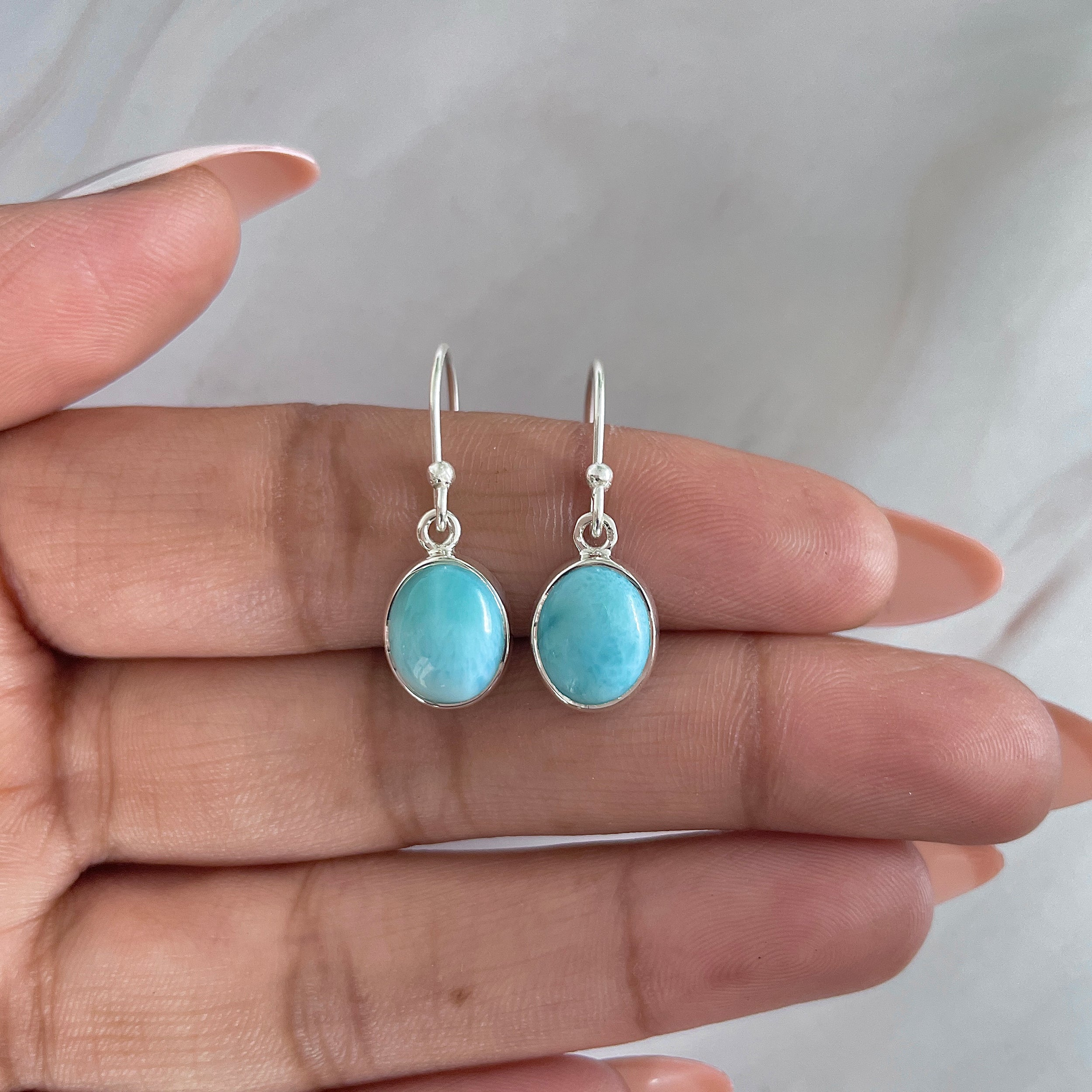 Larimar Earring-(LAR-E-1475.)