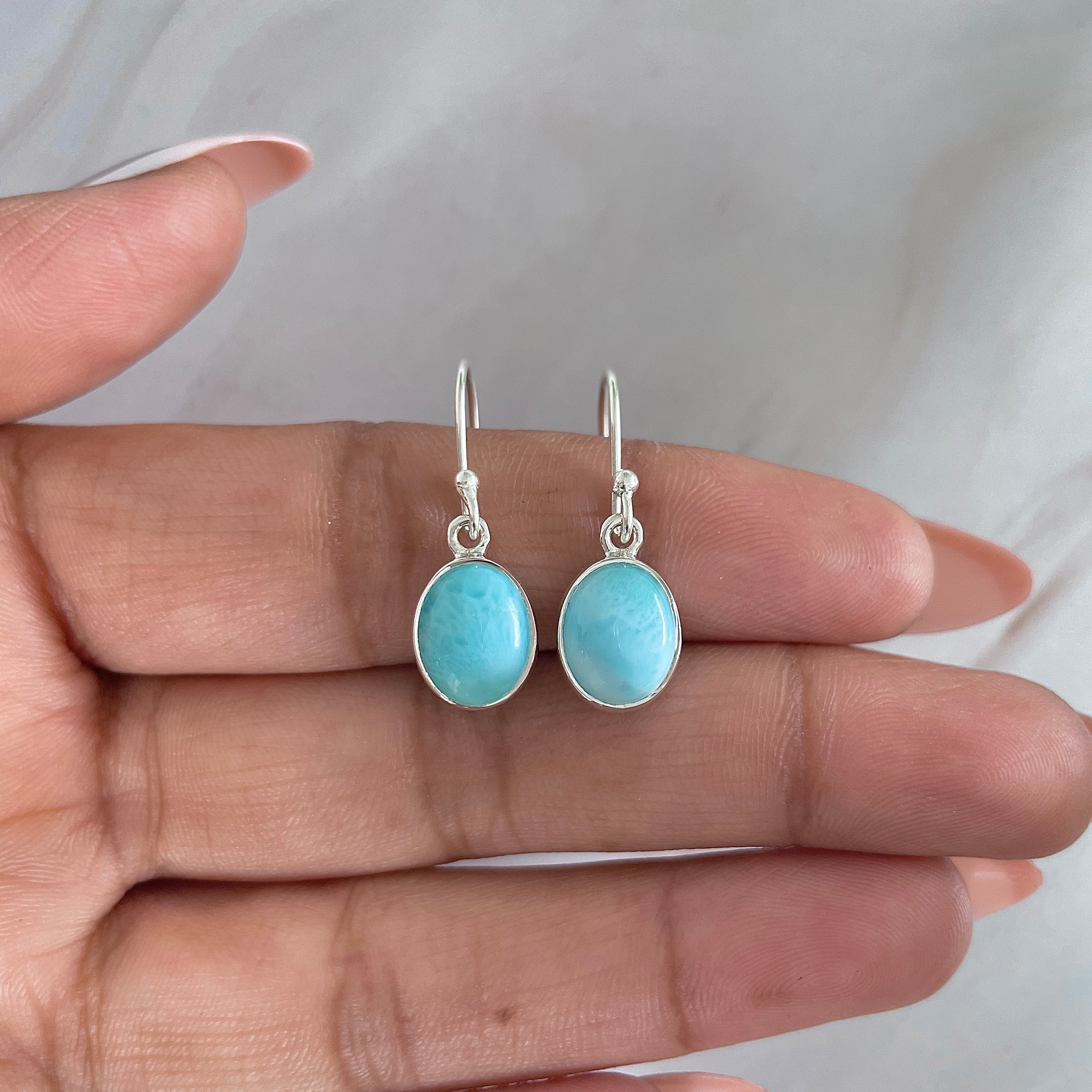 Larimar Earring-(LAR-E-1476.)