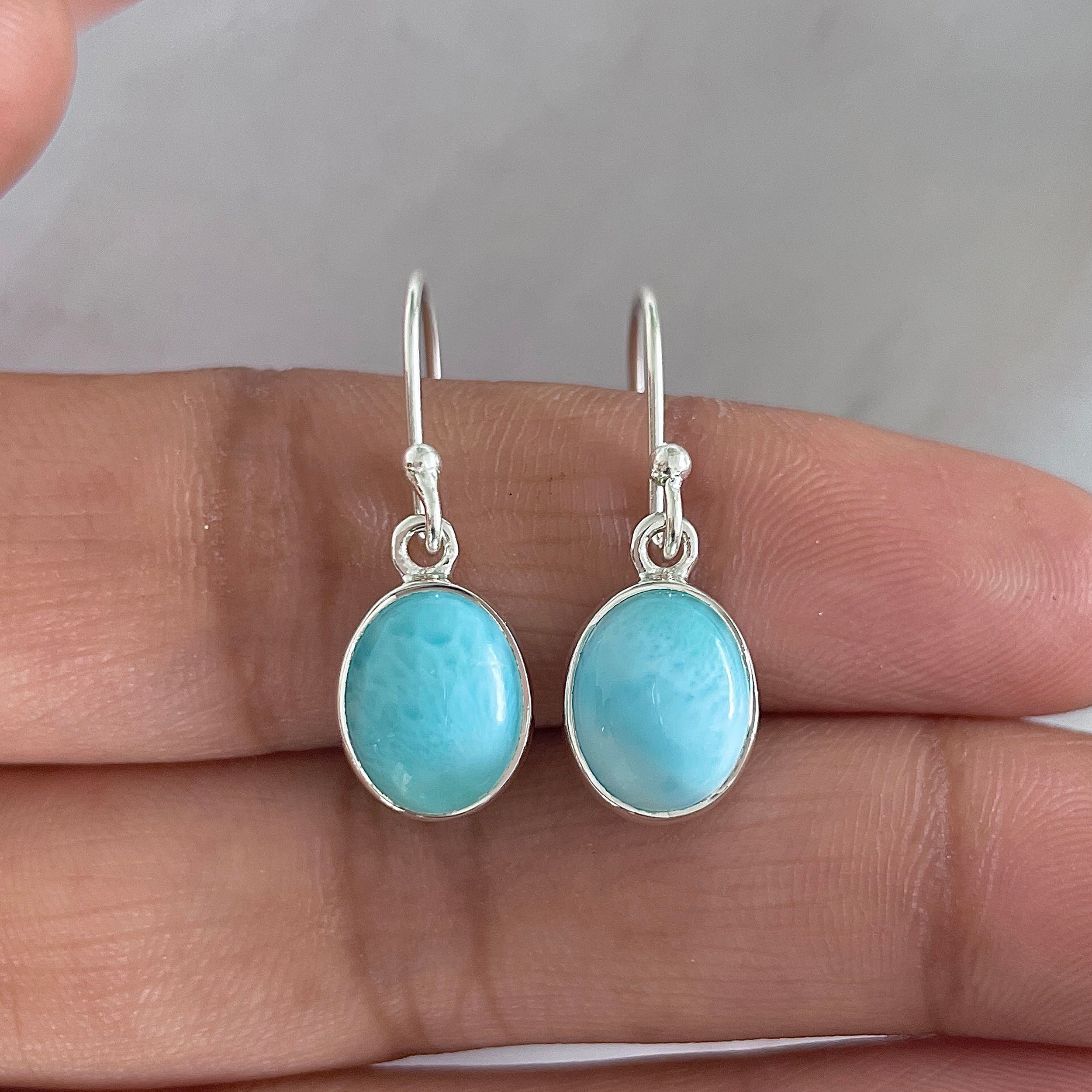 Larimar Earring-(LAR-E-1476.)