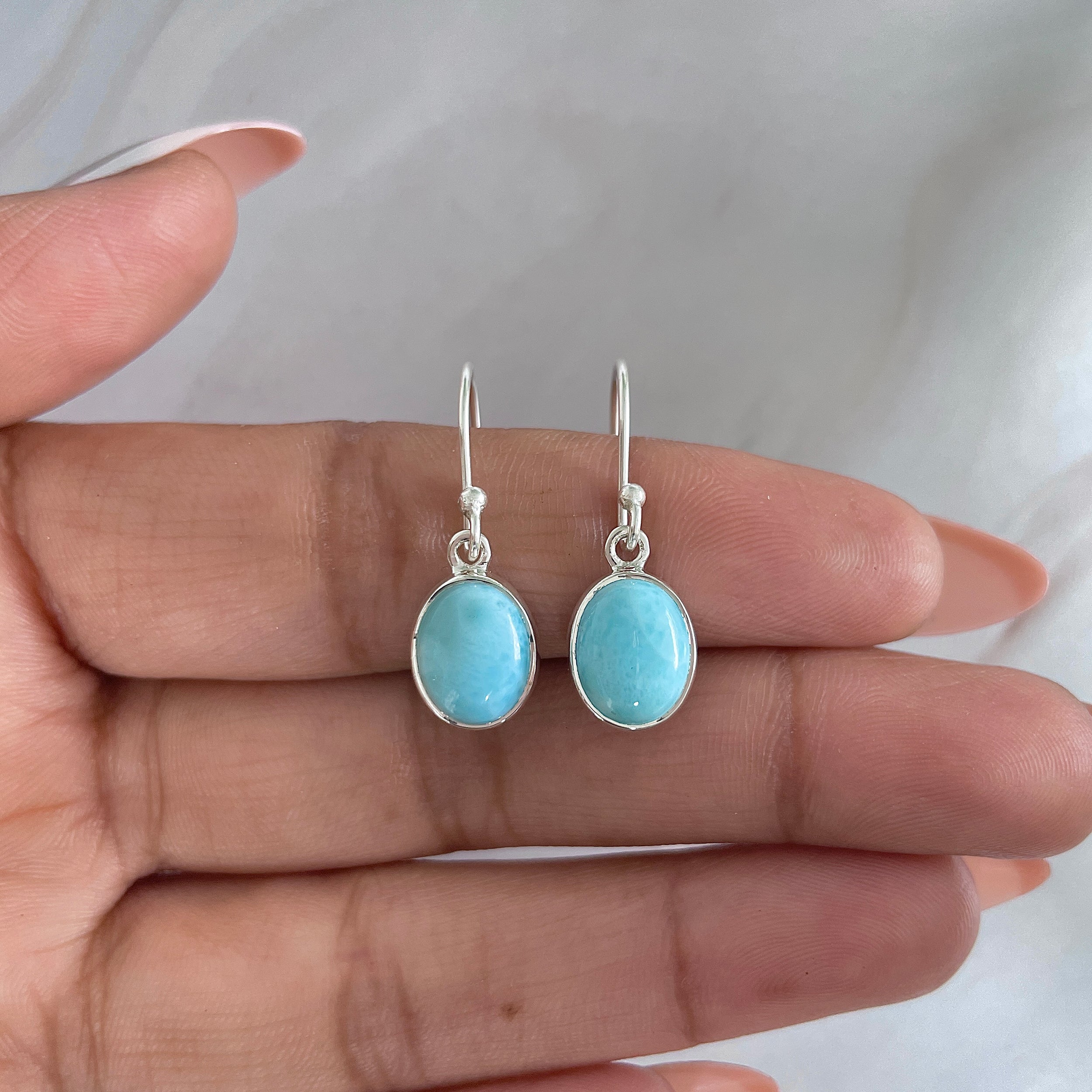 Larimar Earring-(LAR-E-1477.)