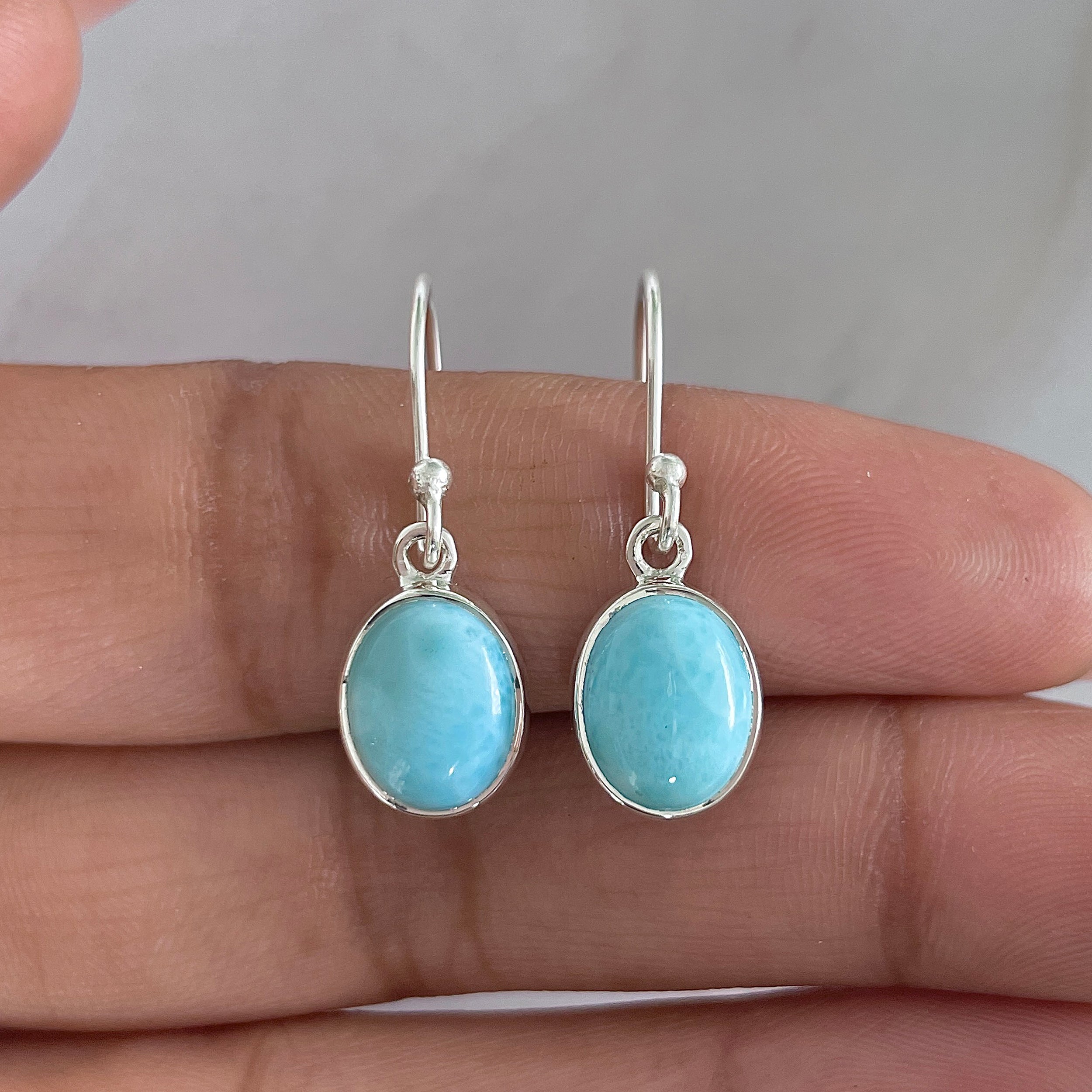 Larimar Earring-(LAR-E-1477.)