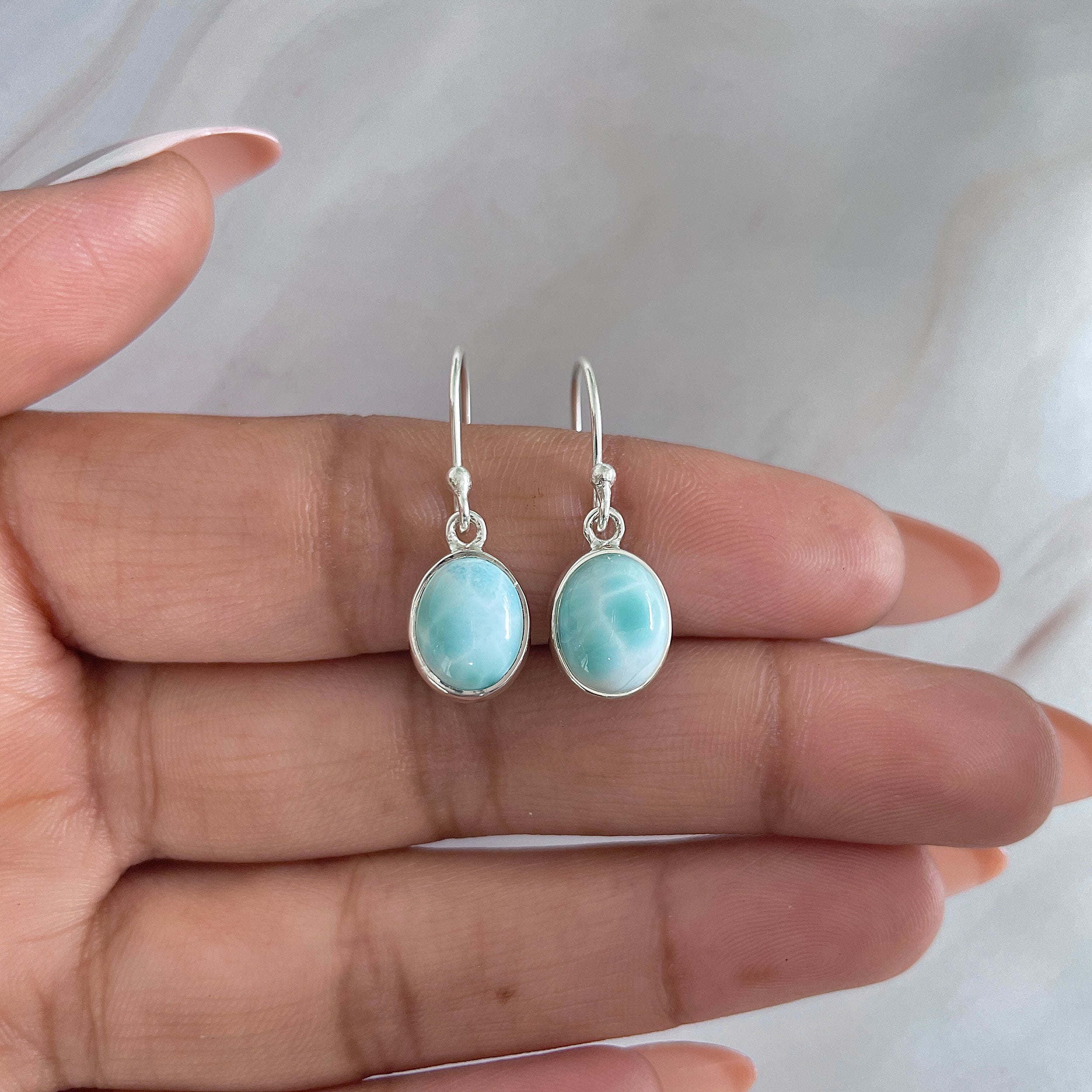 Larimar Earring-(LAR-E-1478.)