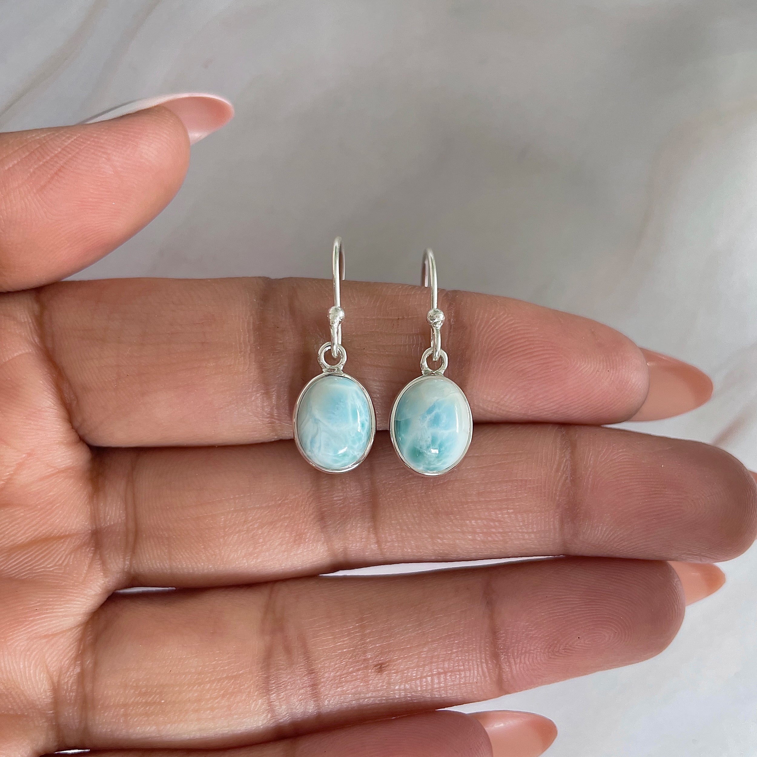 Larimar Earring-(LAR-E-1479.)
