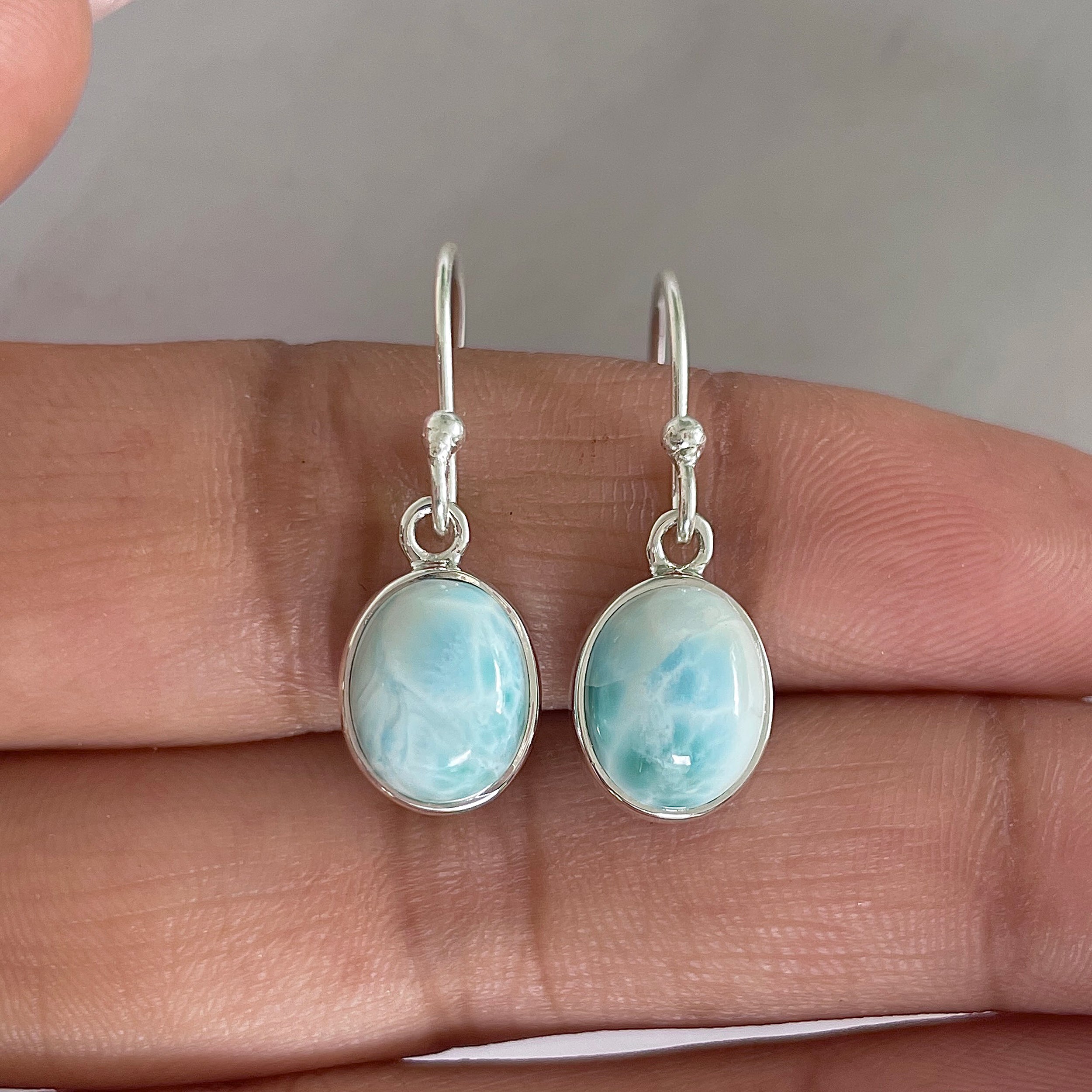 Larimar Earring-(LAR-E-1479.)