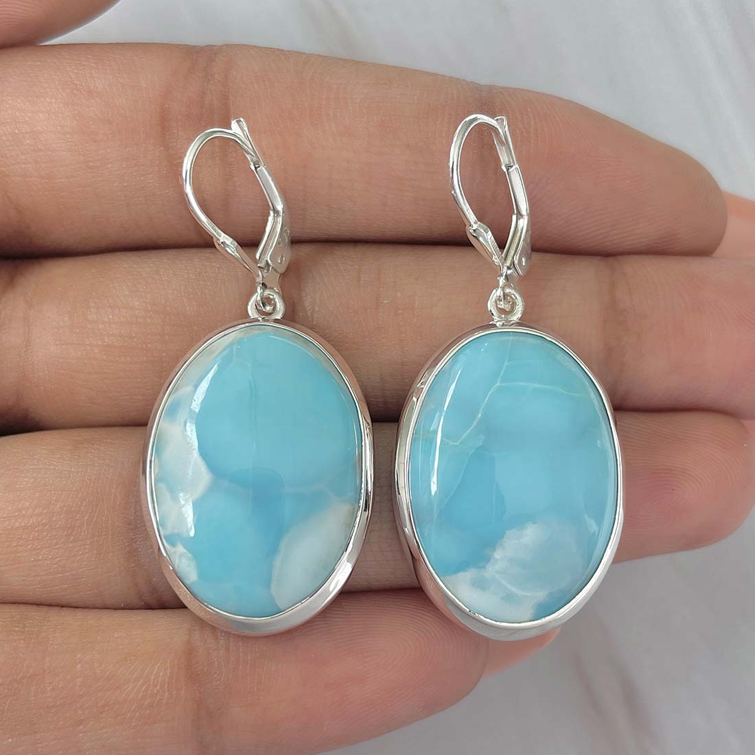 Larimar Earring-(LAR-E-148.)
