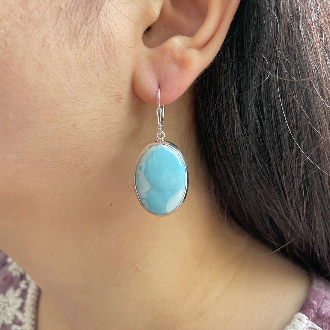 Larimar Earring-(LAR-E-148.)