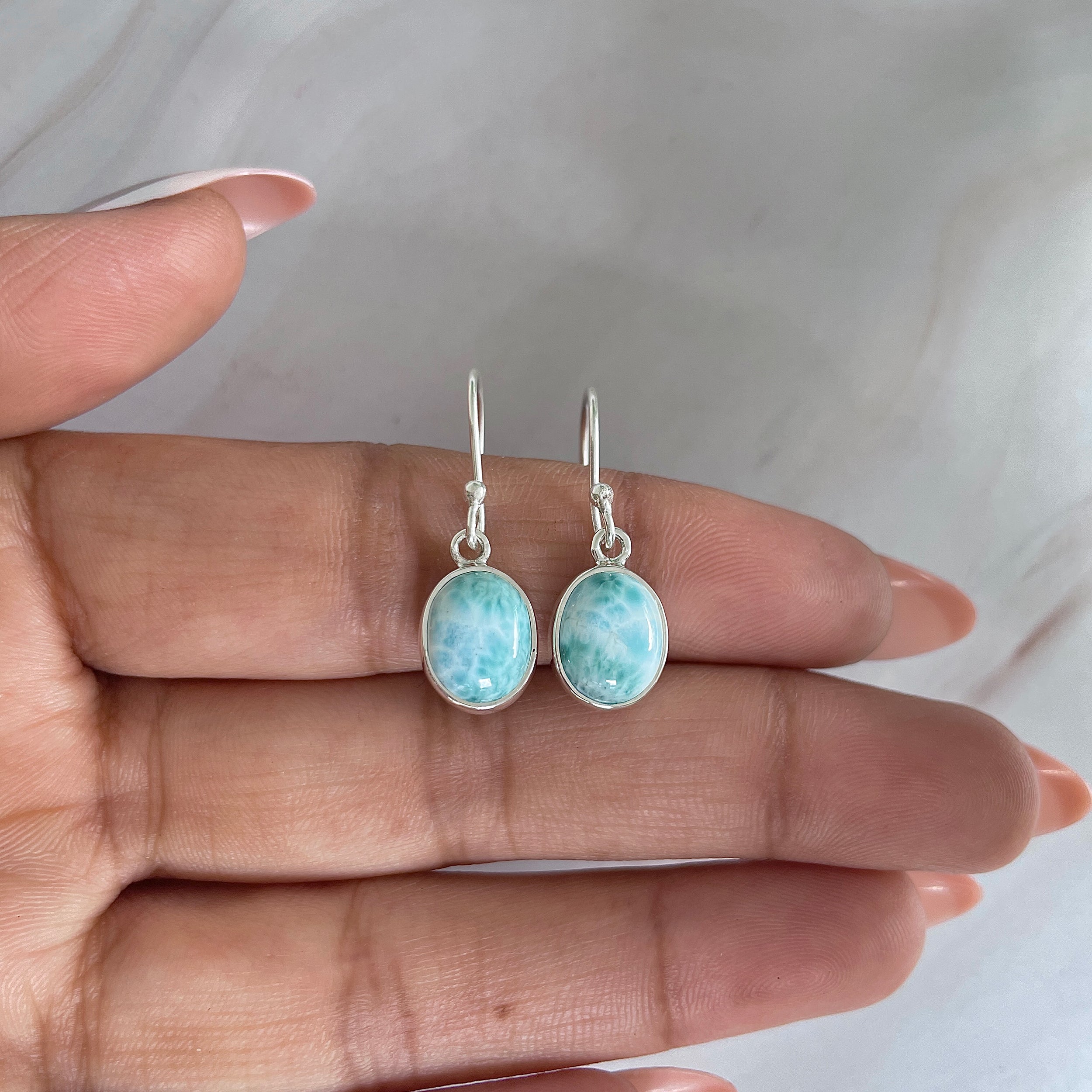 Larimar Earring-(LAR-E-1480.)