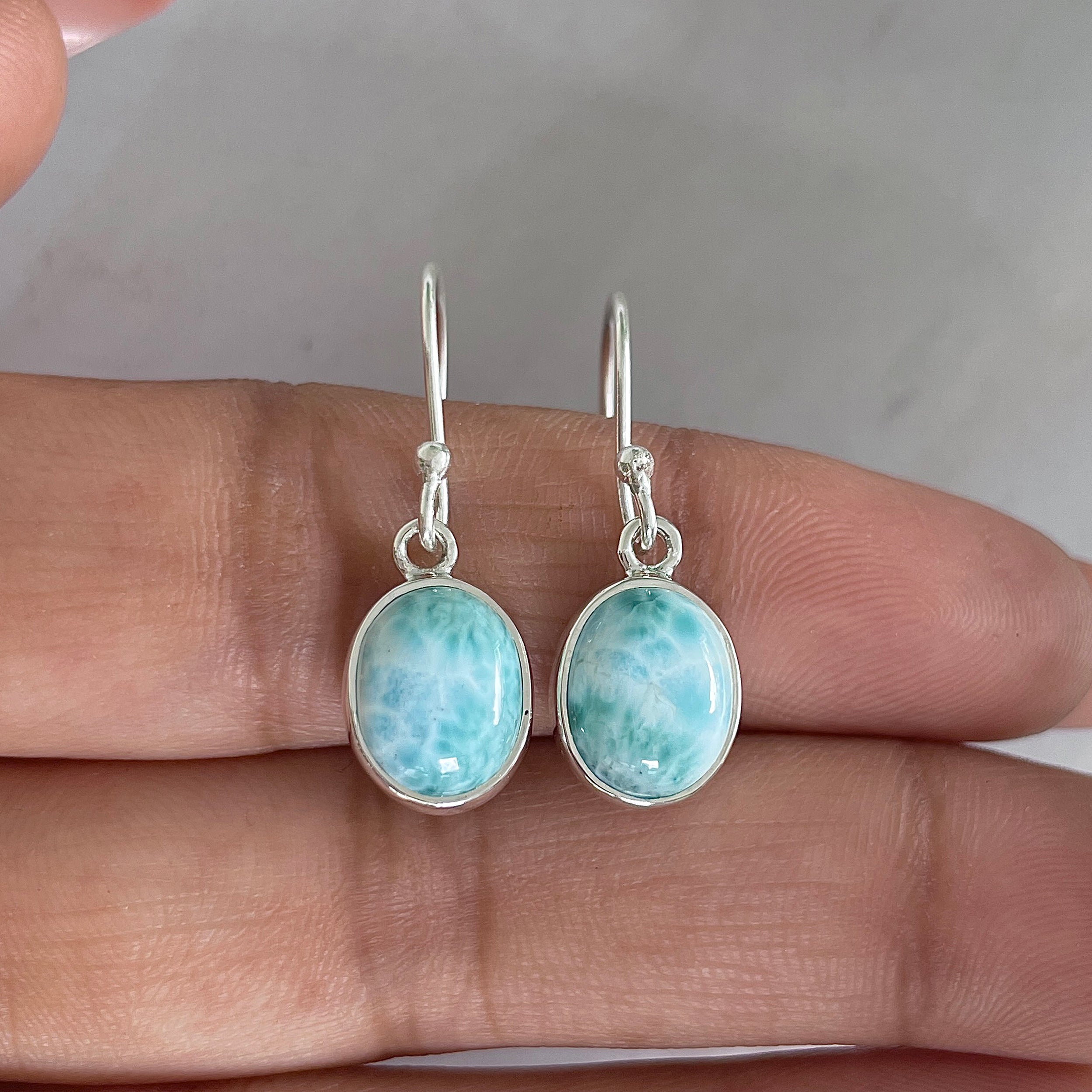 Larimar Earring-(LAR-E-1480.)