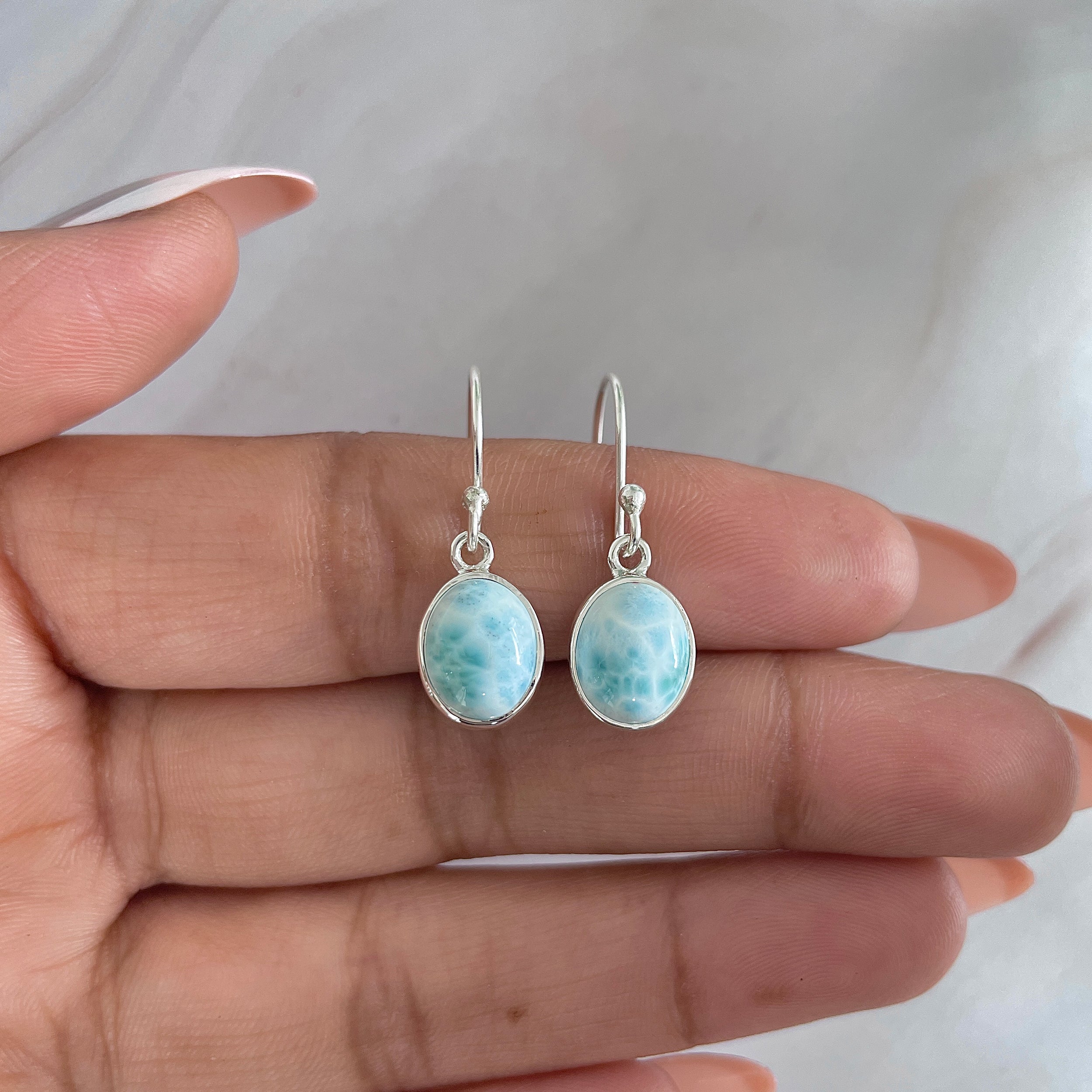Larimar Earring-(LAR-E-1481.)