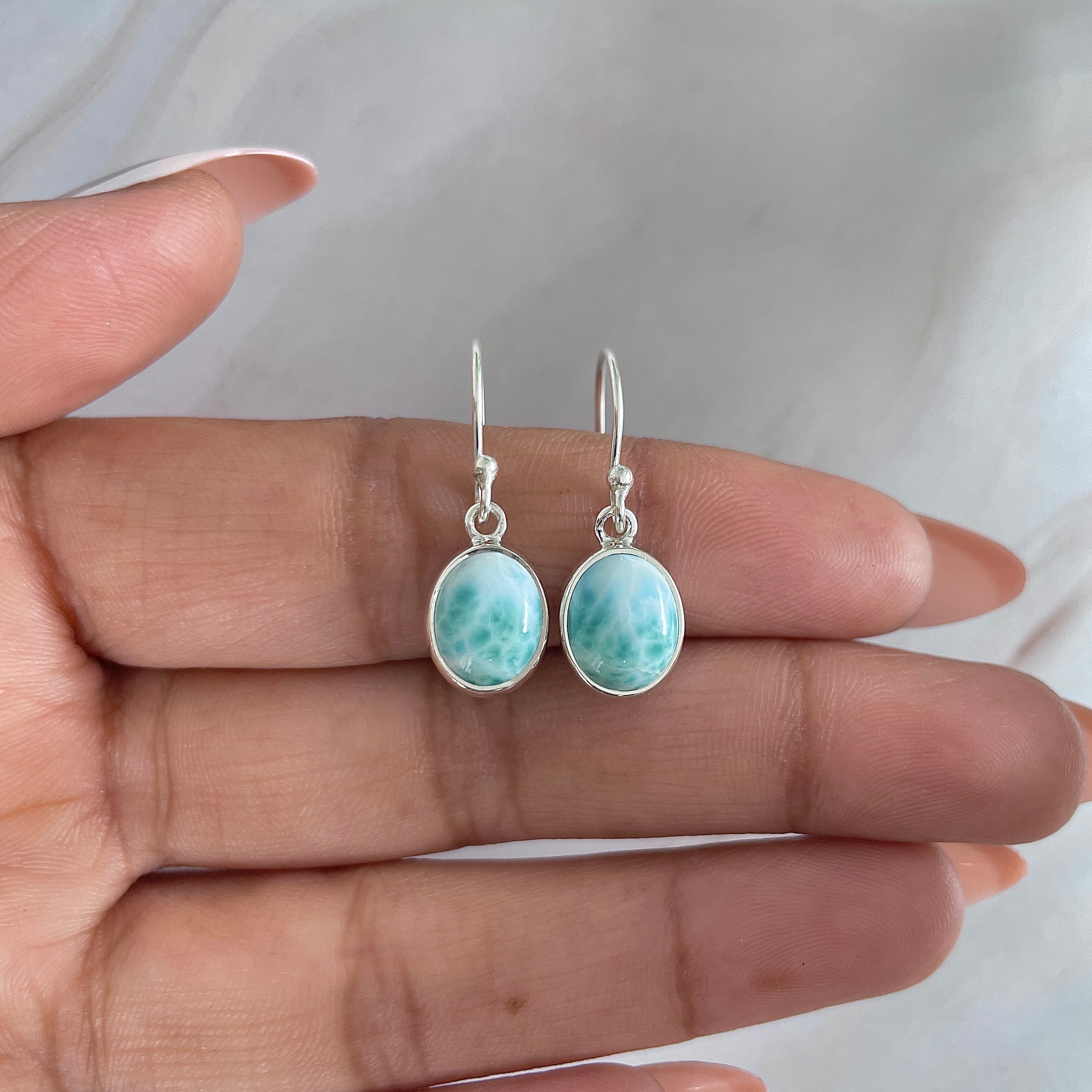 Larimar Earring-(LAR-E-1482.)