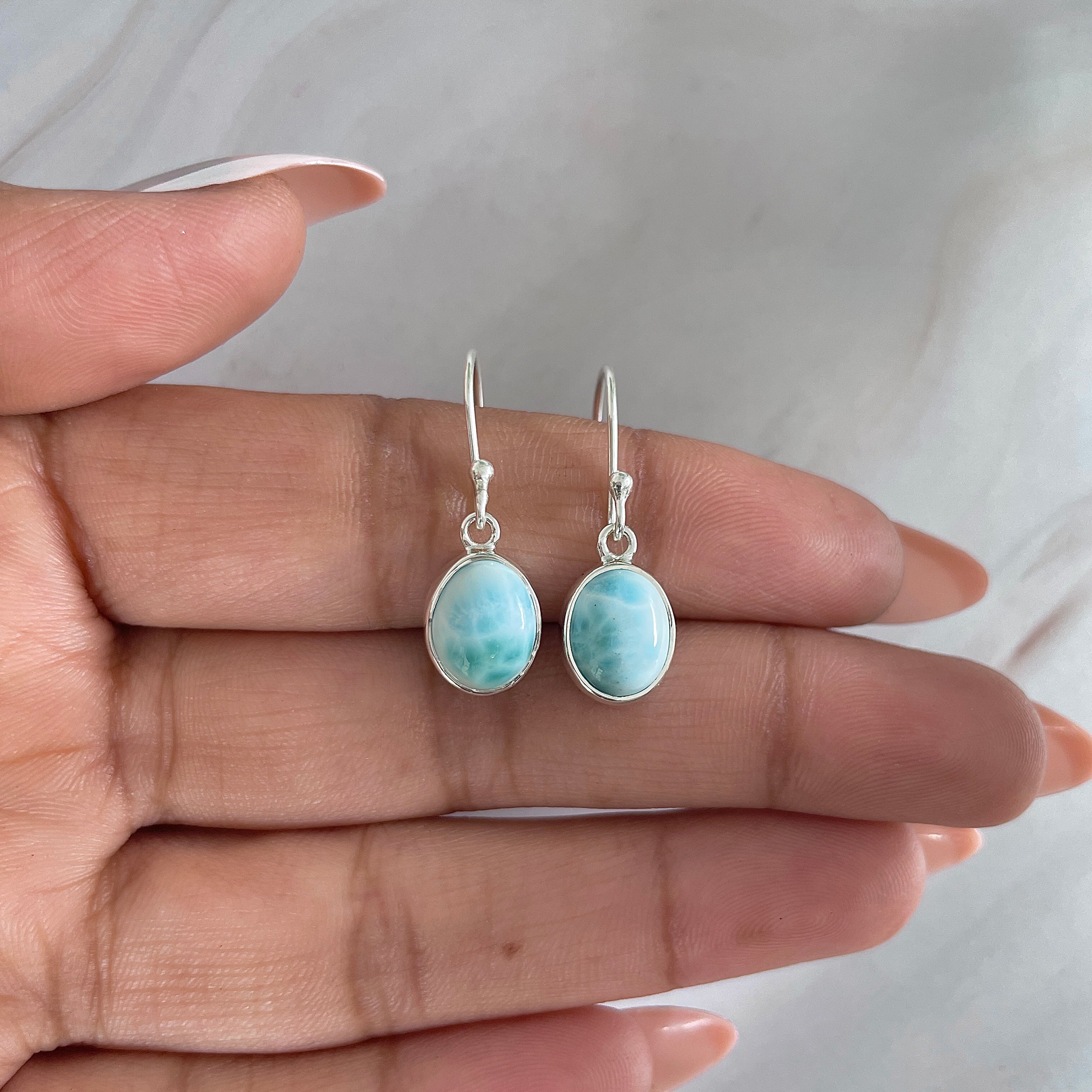 Larimar Earring-(LAR-E-1483.)