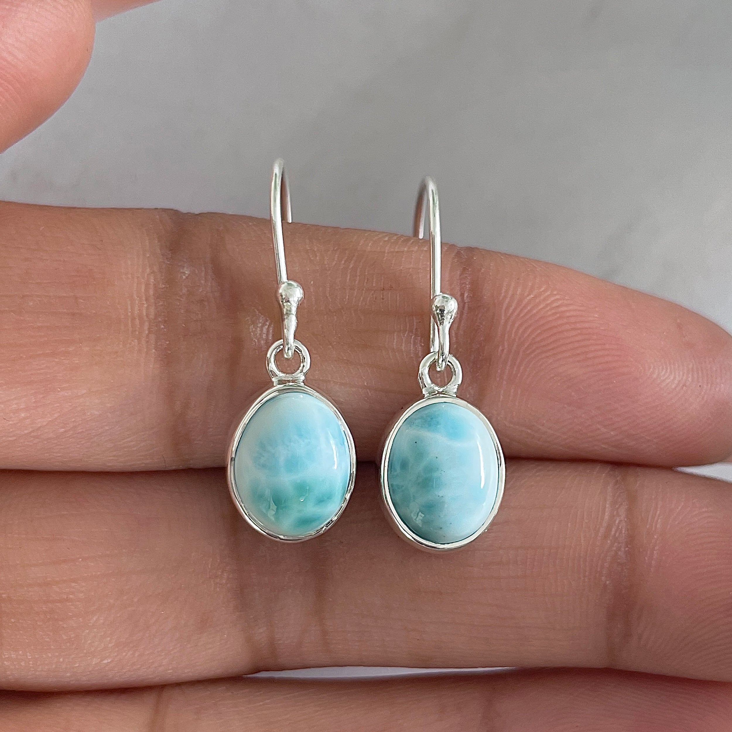 Larimar Earring-(LAR-E-1483.)