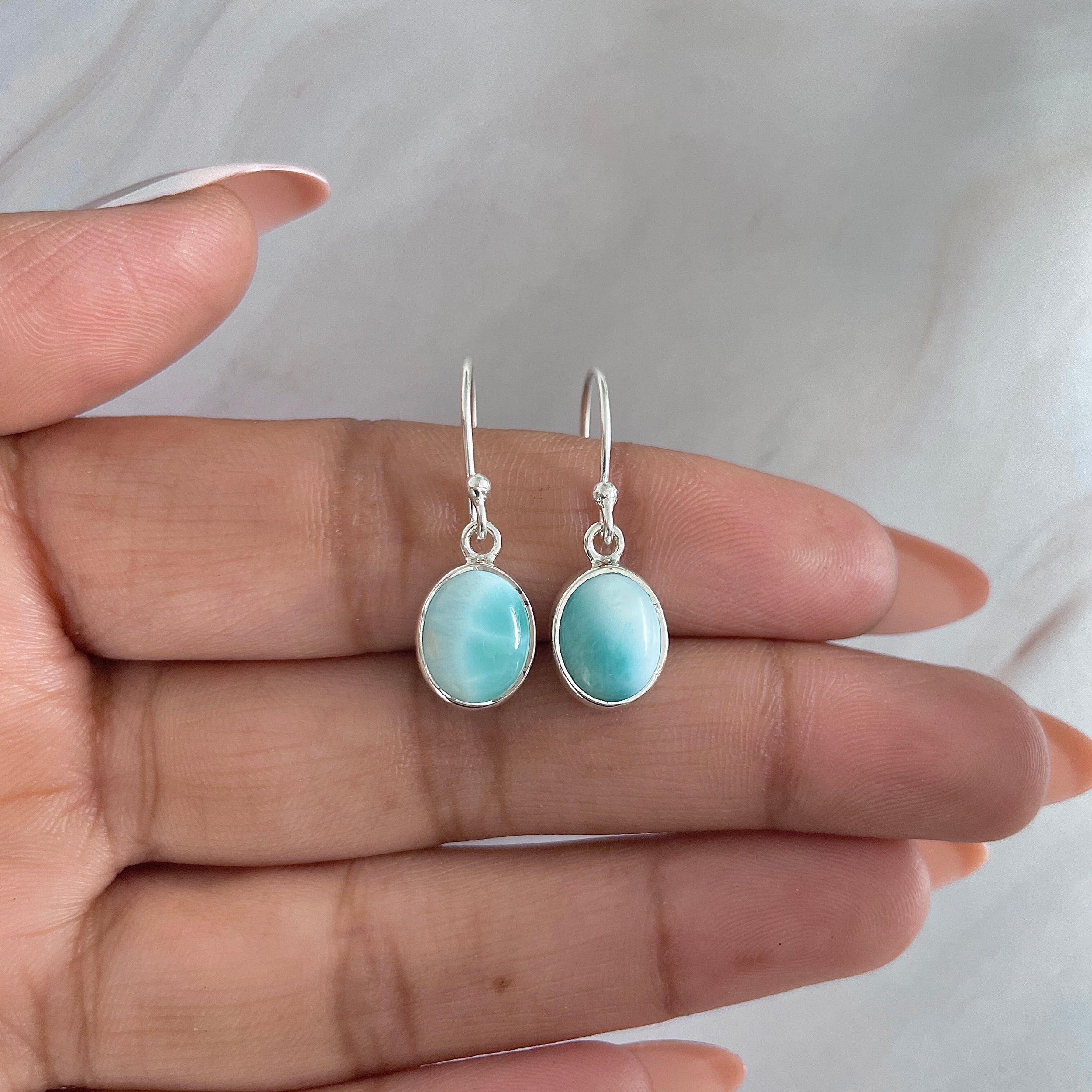 Larimar Earring-(LAR-E-1484.)