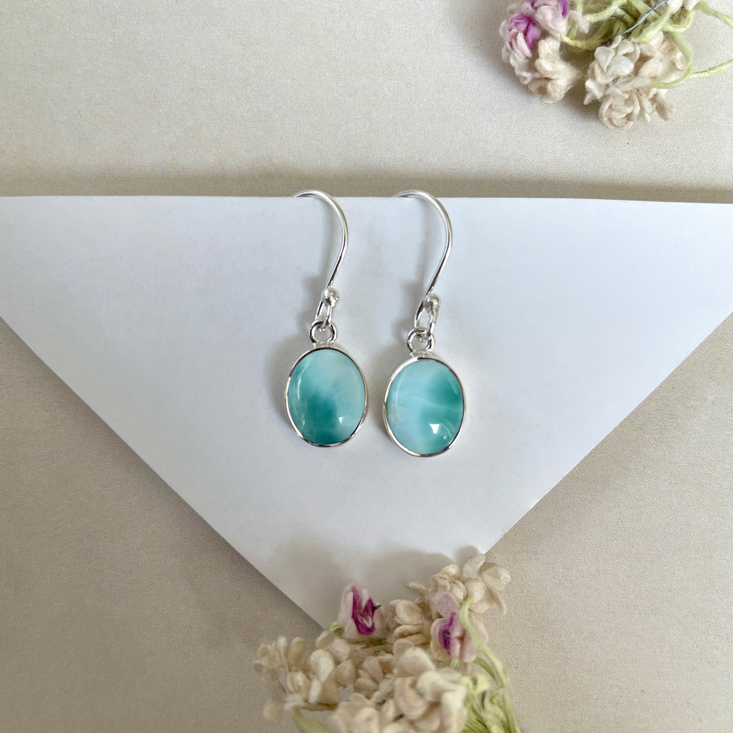 Larimar Earring-(LAR-E-1484.)