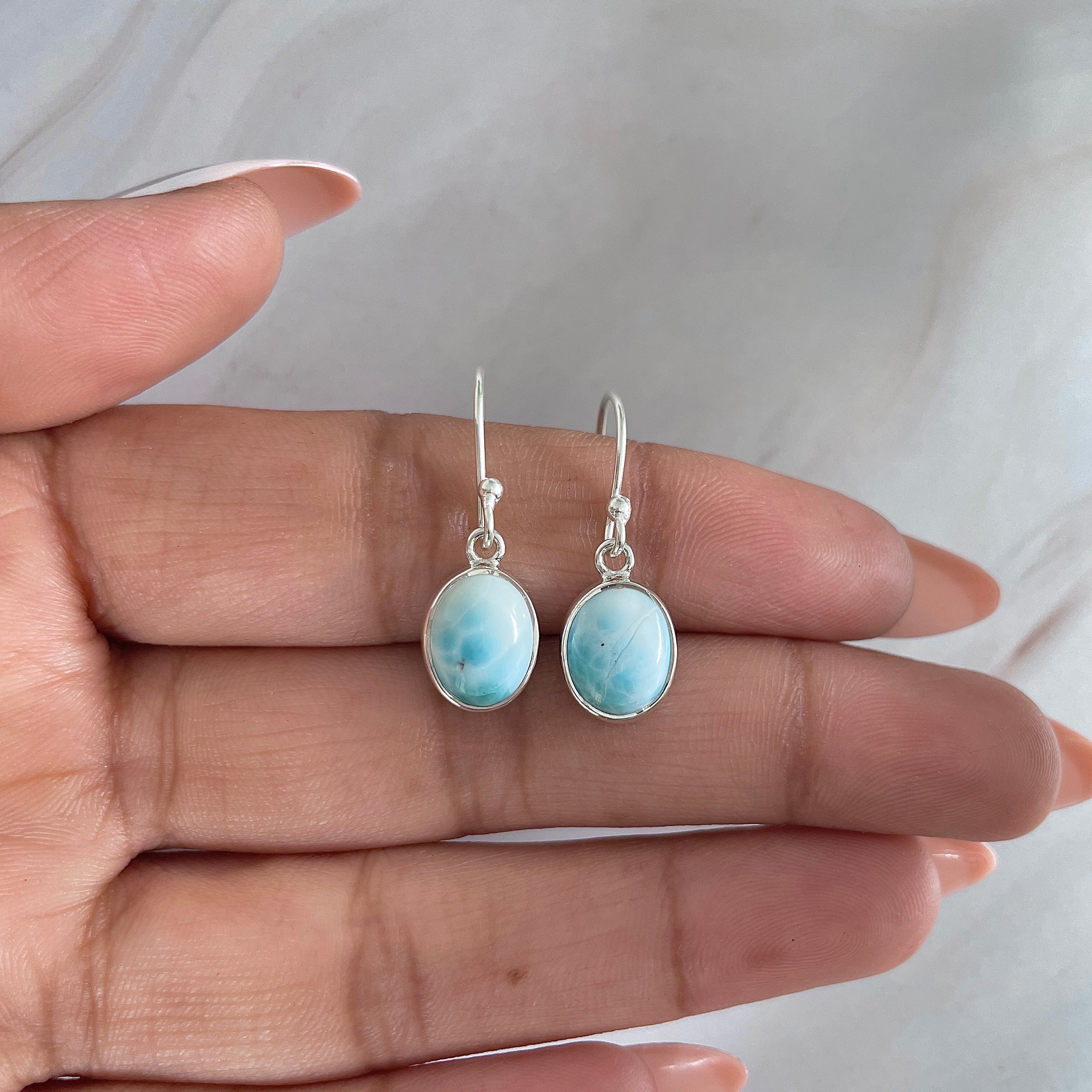 Larimar Earring-(LAR-E-1485.)