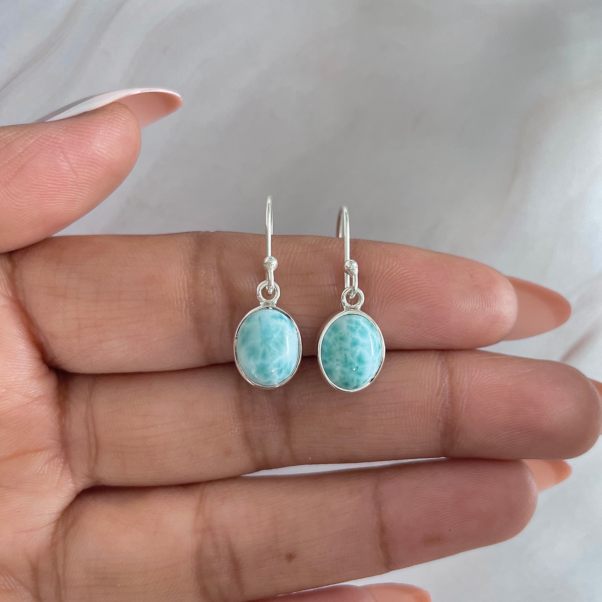 Larimar Earring-(LAR-E-1486.)