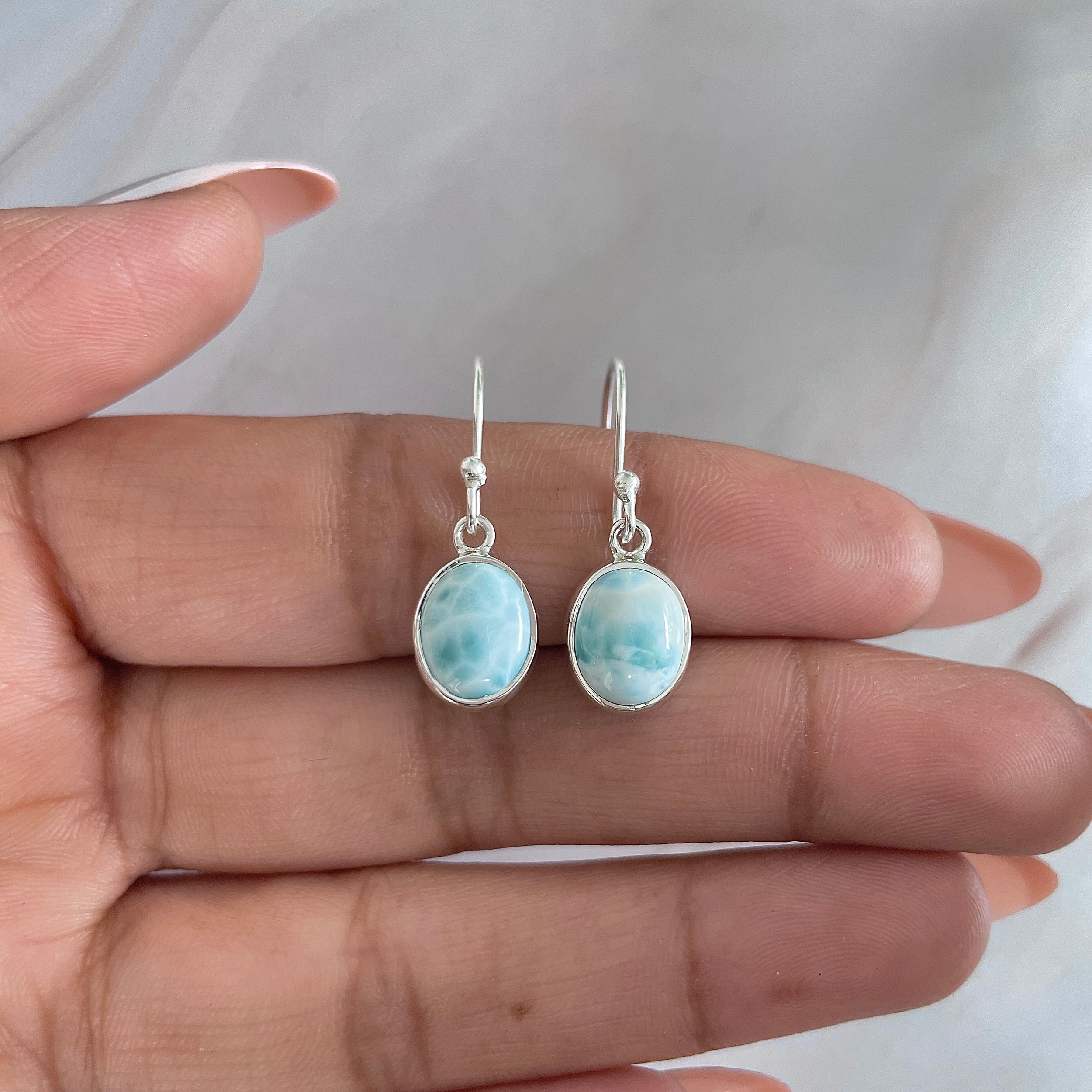 Larimar Earring-(LAR-E-1487.)