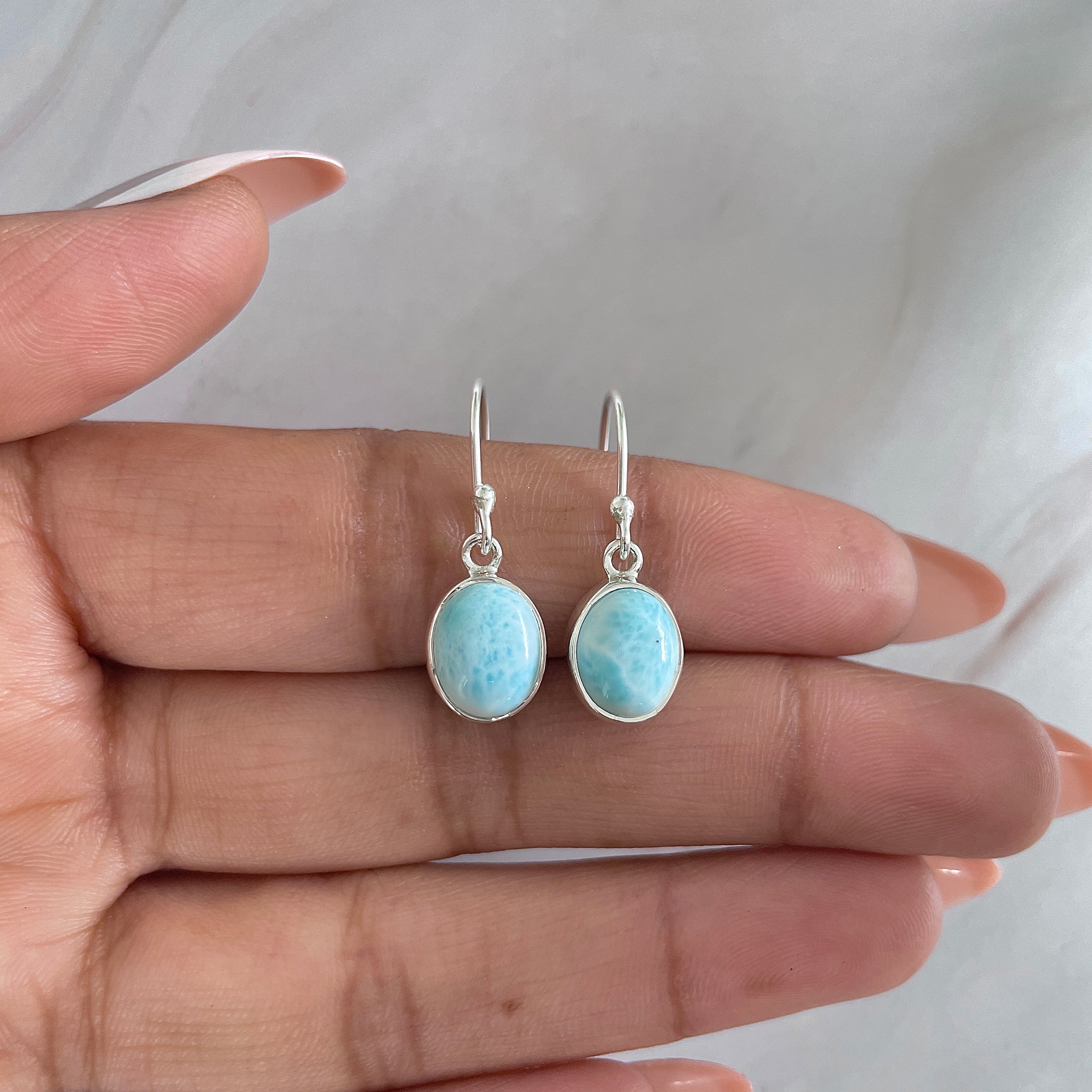Larimar Earring-(LAR-E-1488.)