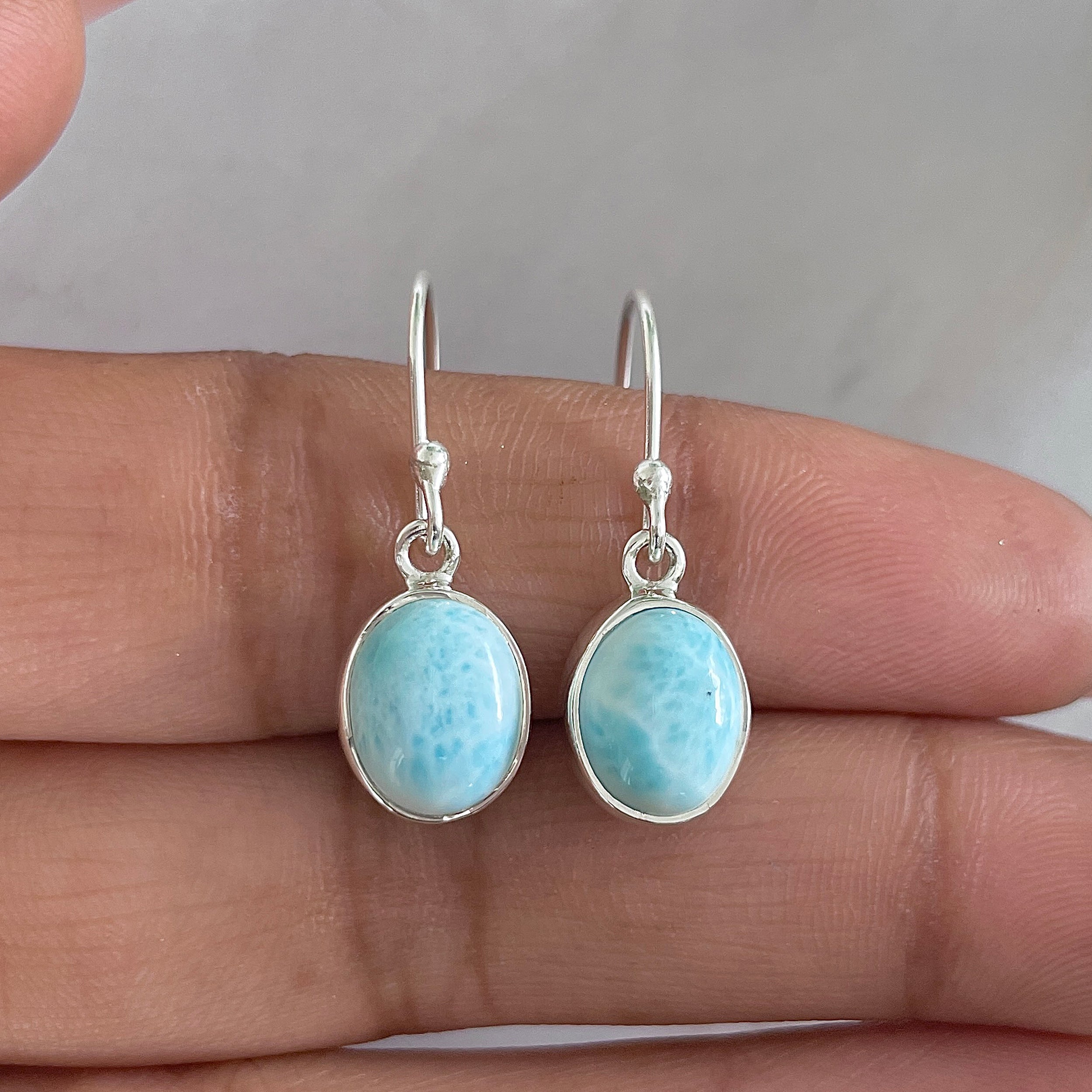 Larimar Earring-(LAR-E-1488.)