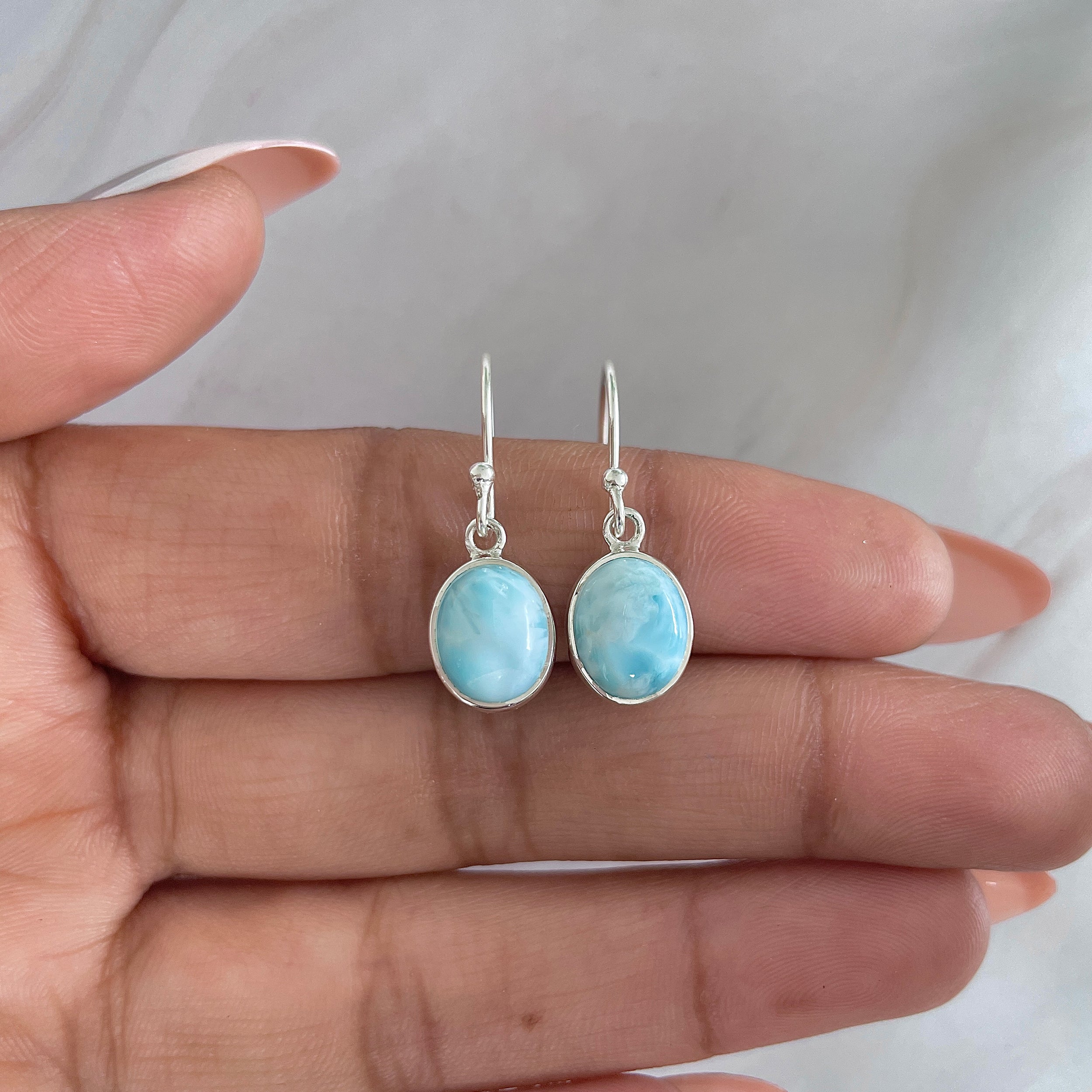Larimar Earring-(LAR-E-1489.)