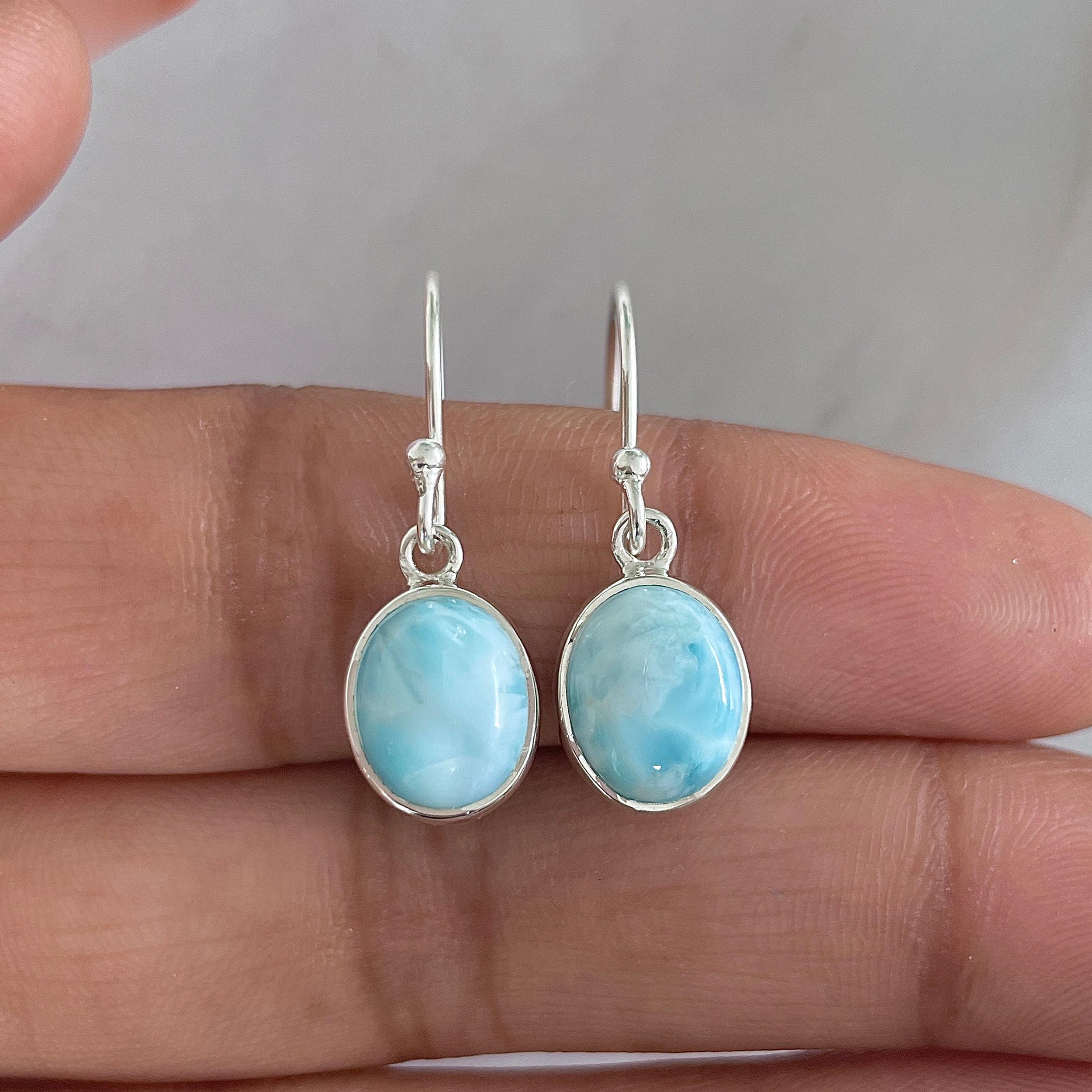 Larimar Earring-(LAR-E-1489.)