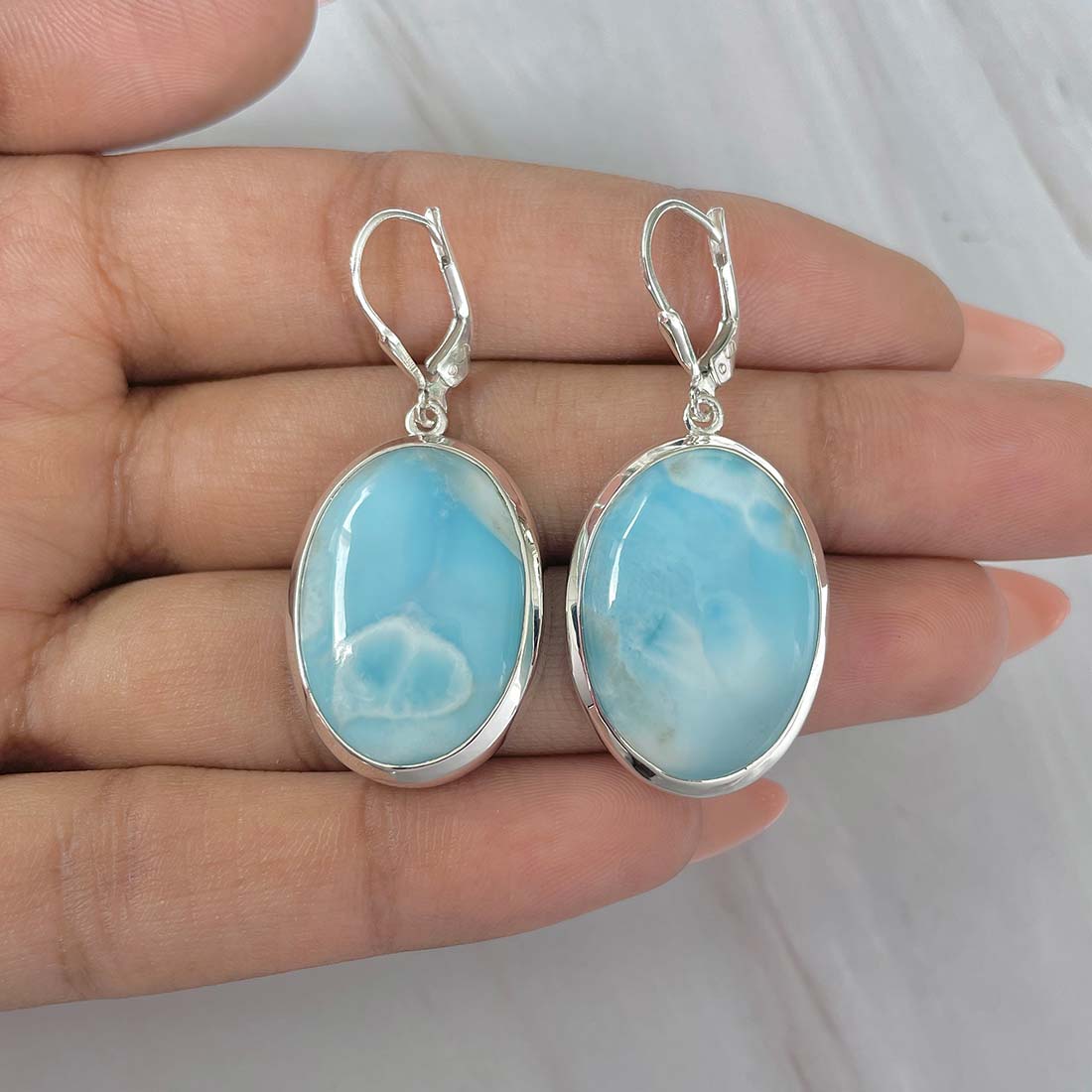Larimar Earring-(LAR-E-149.)