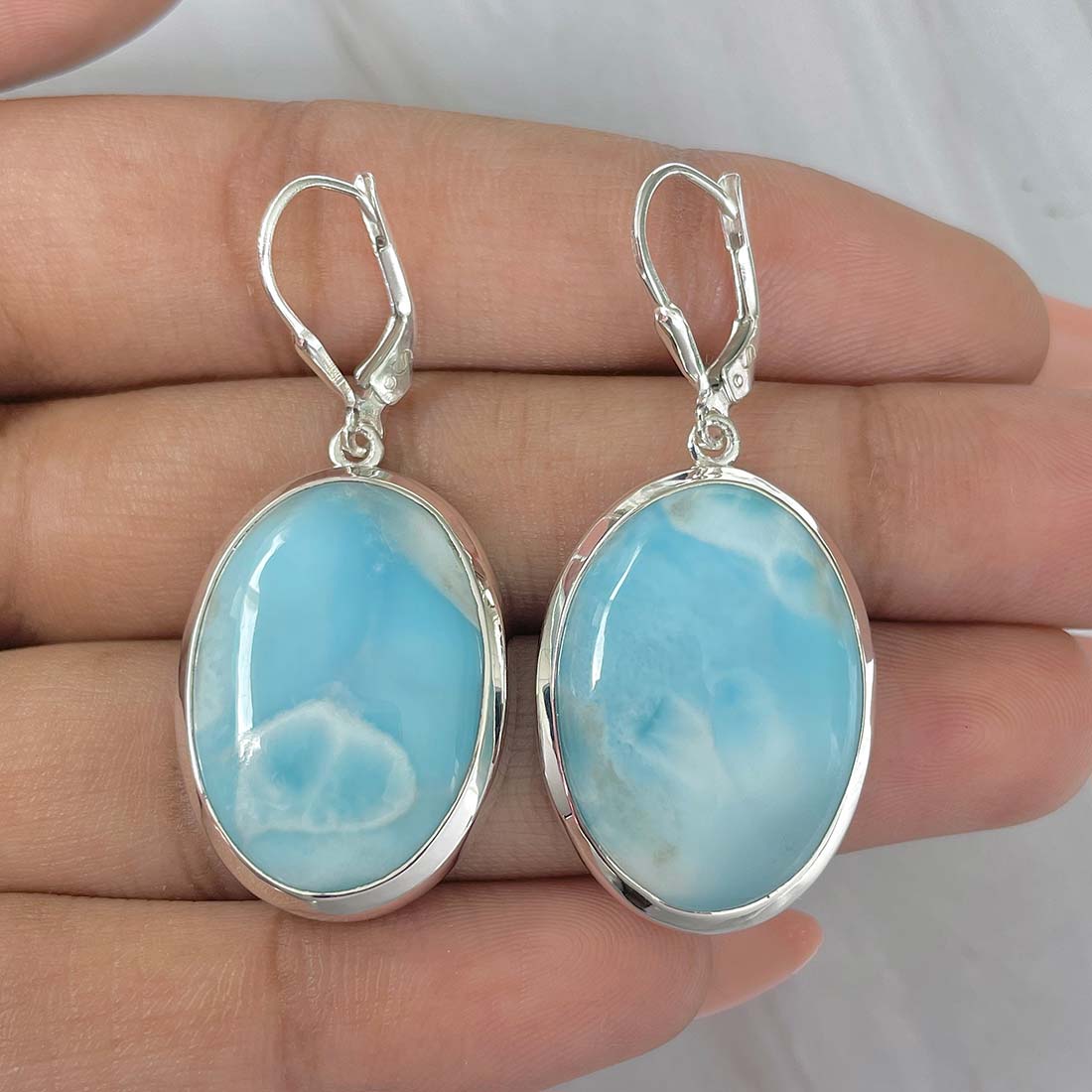 Larimar Earring-(LAR-E-149.)