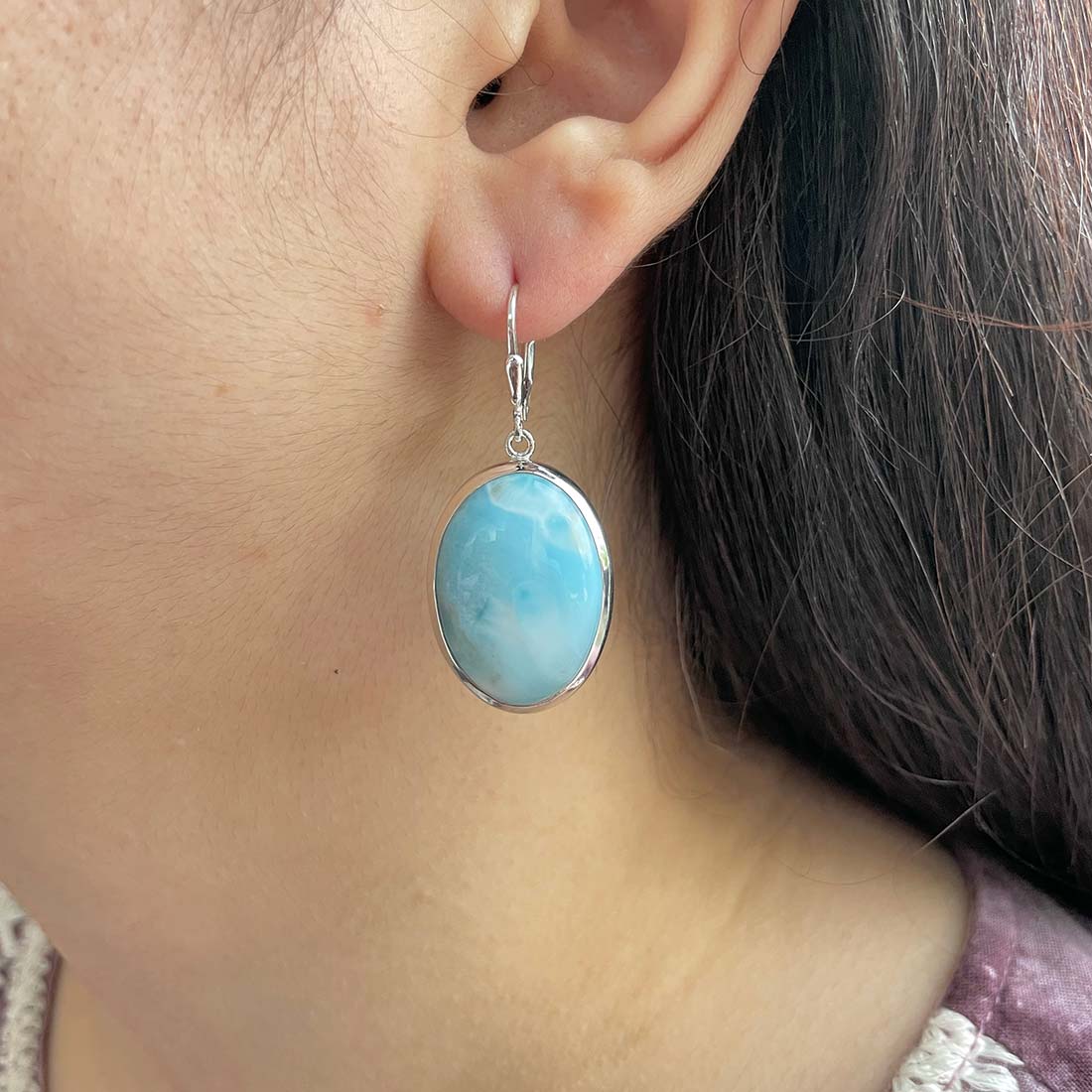 Larimar Earring-(LAR-E-149.)