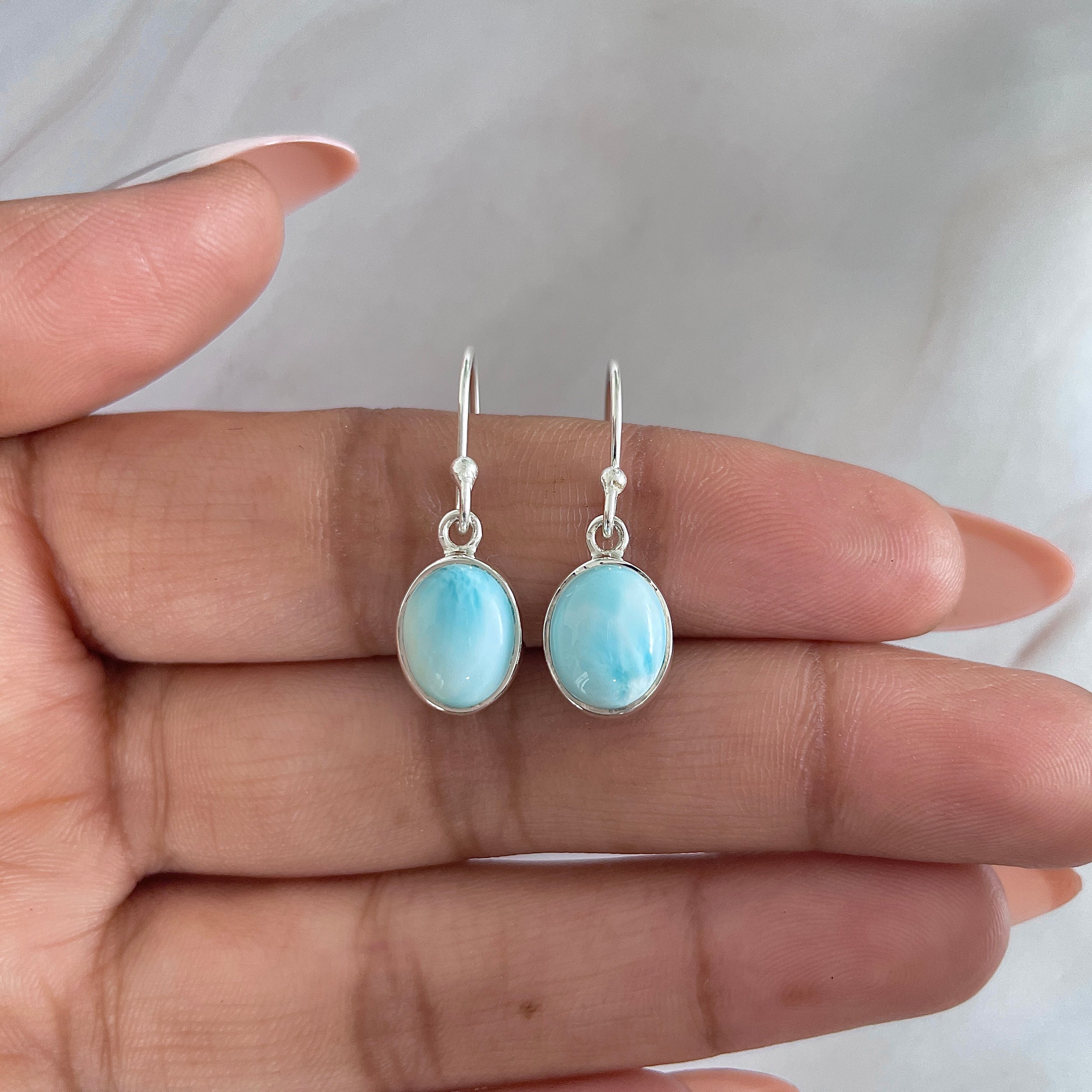 Larimar Earring-(LAR-E-1490.)