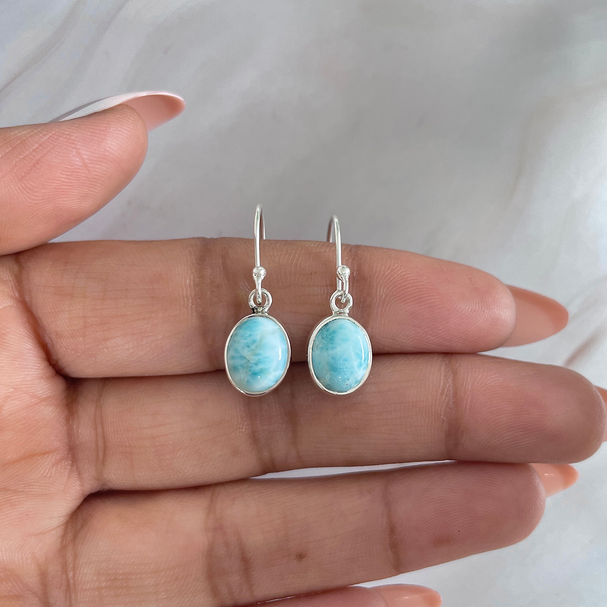 Larimar Earring-(LAR-E-1491.)