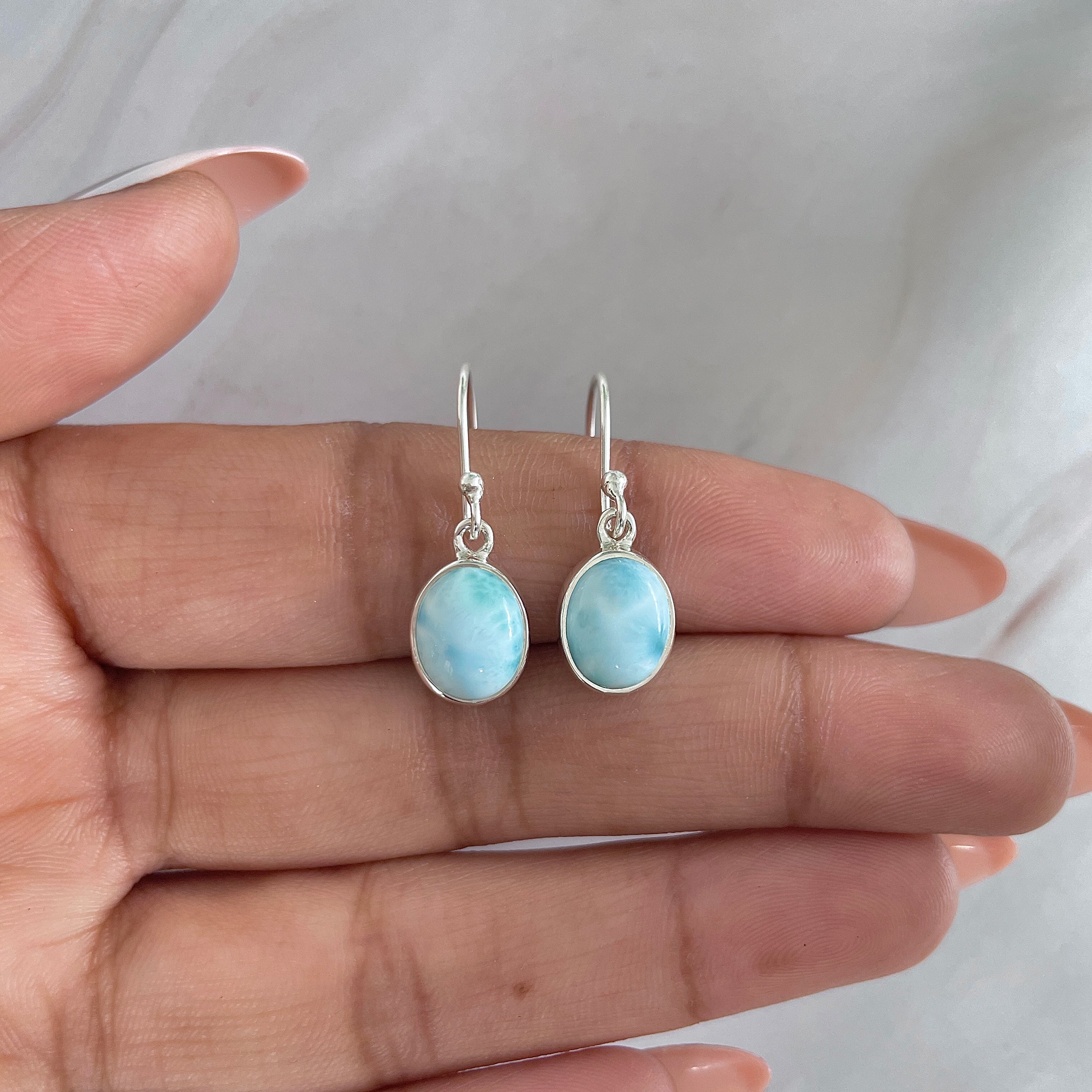 Larimar Earring-(LAR-E-1493.)