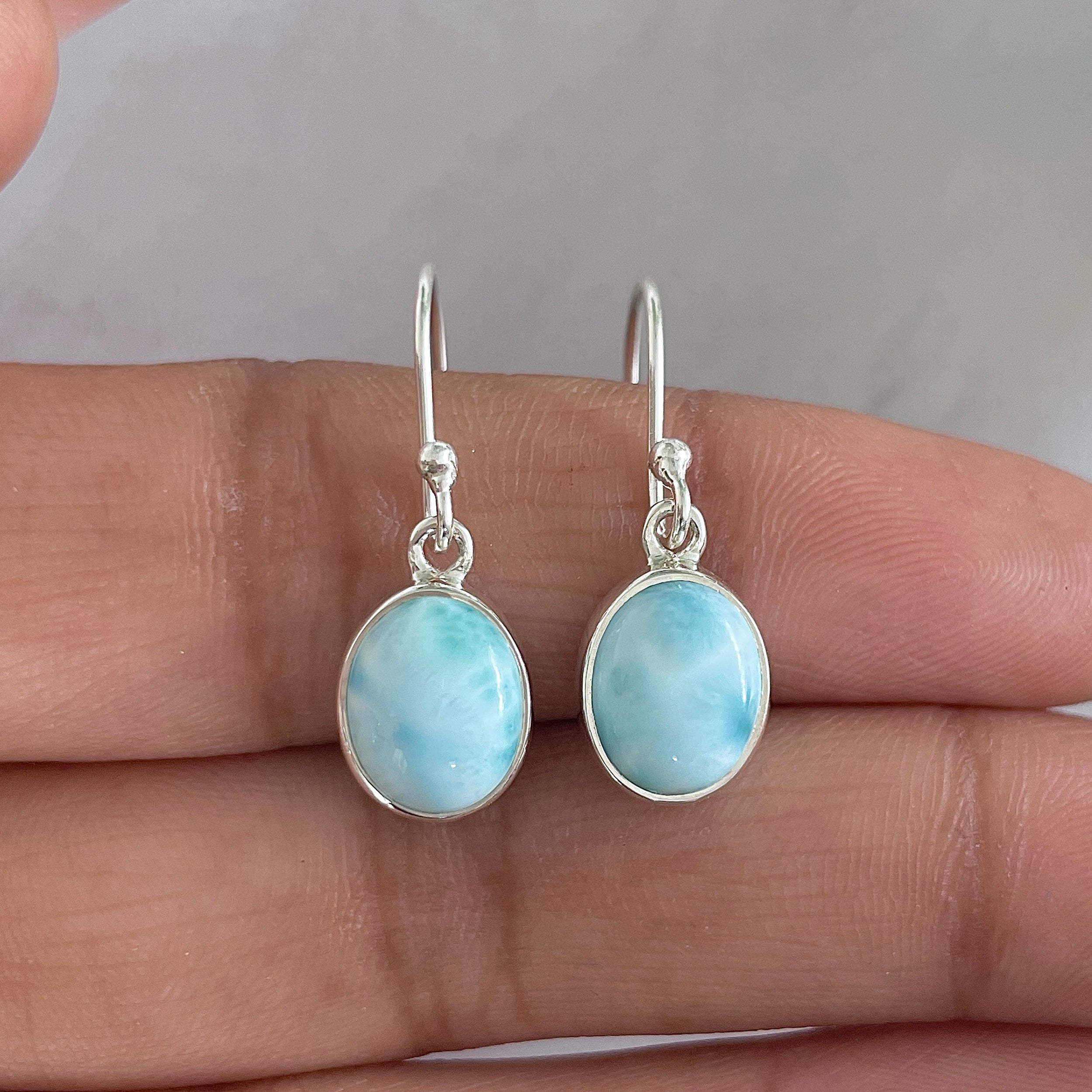 Larimar Earring-(LAR-E-1493.)