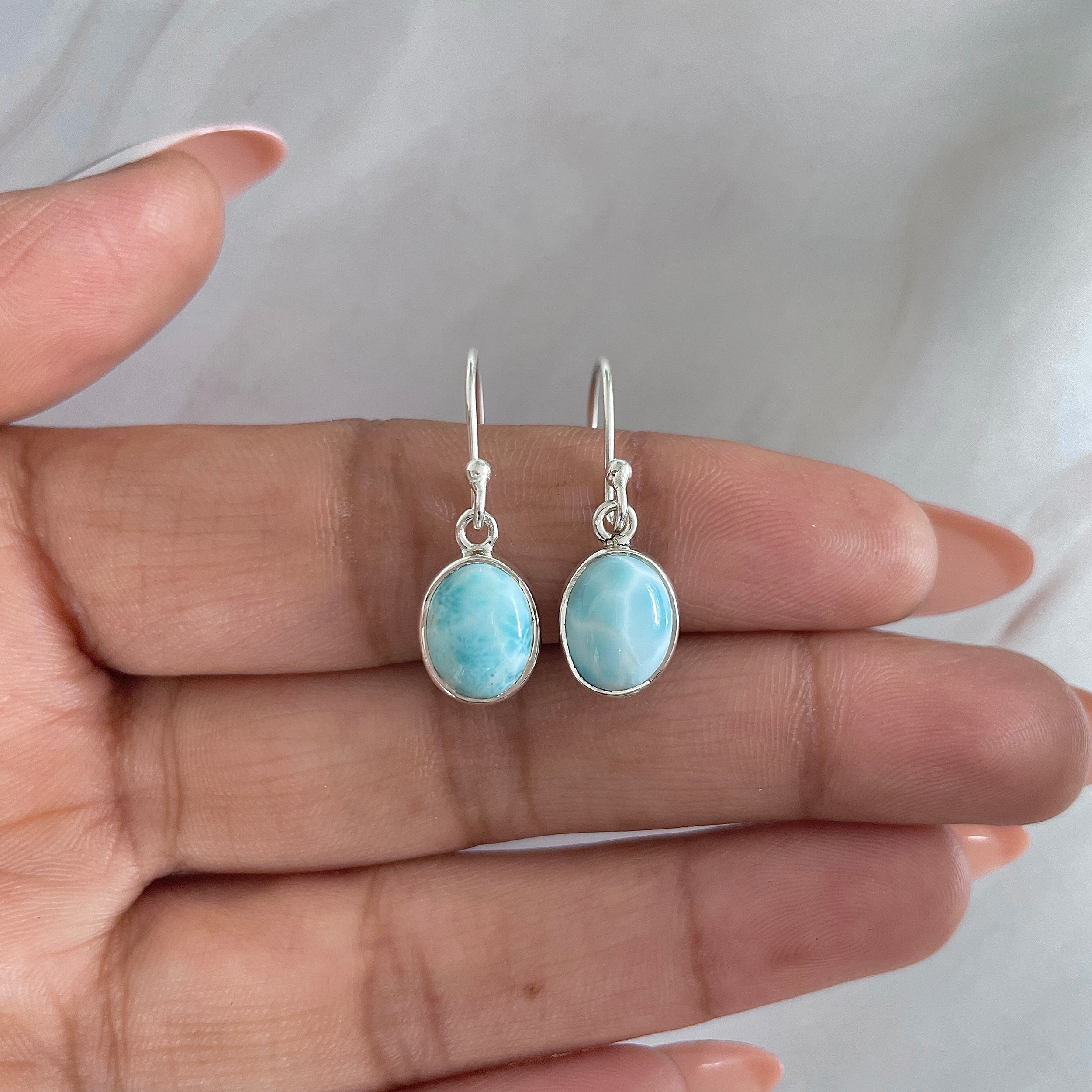 Larimar Earring-(LAR-E-1494.)