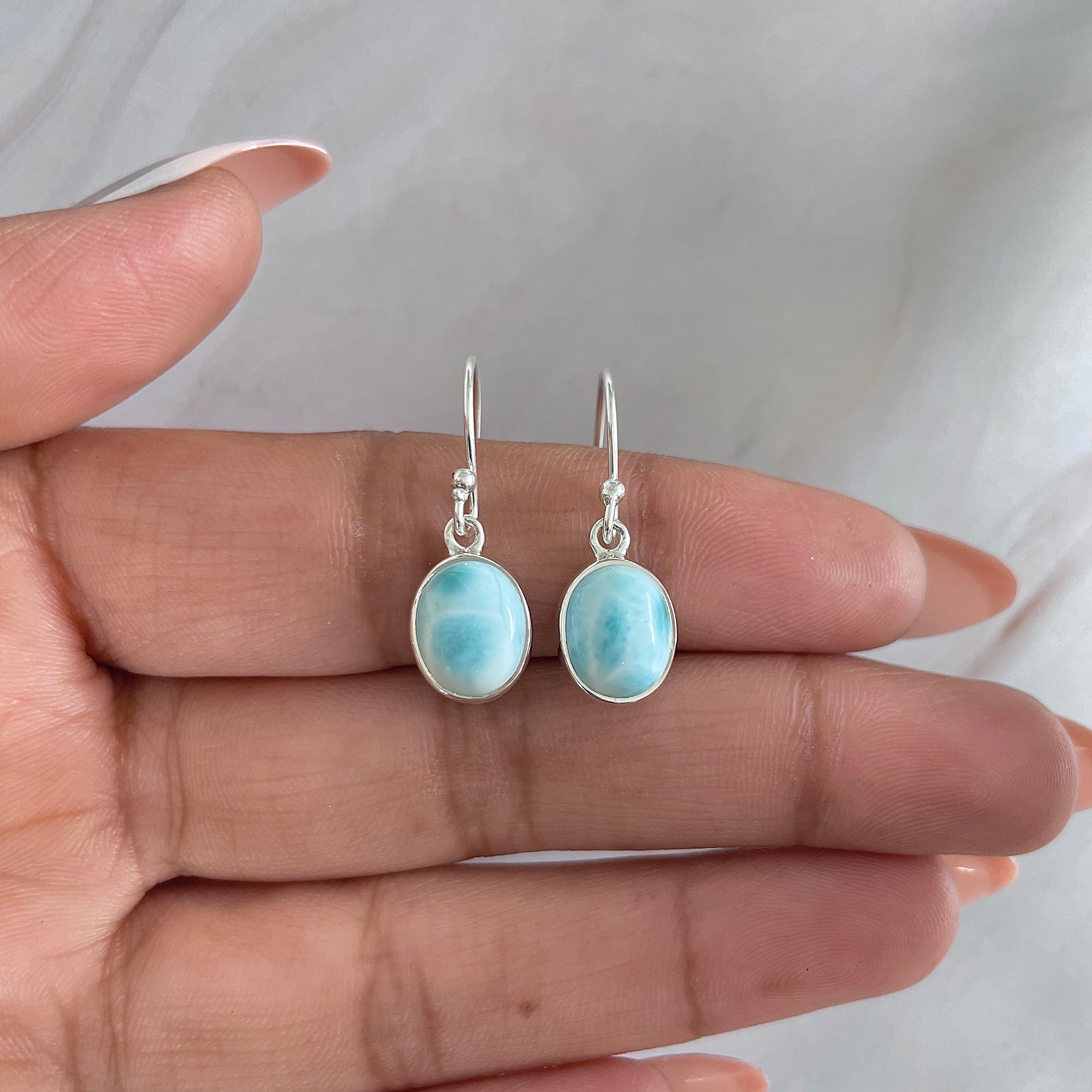 Larimar Earring-(LAR-E-1495.)